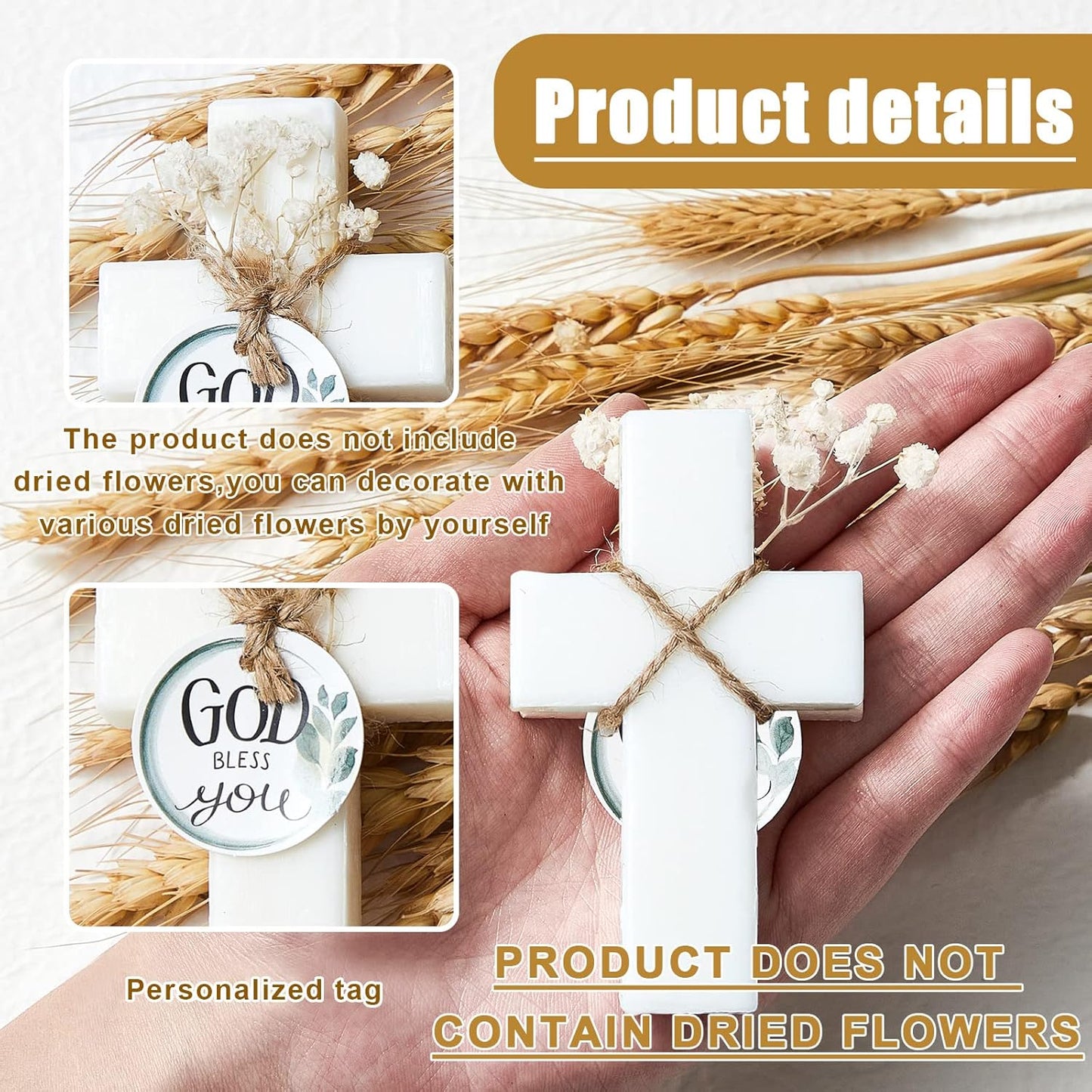 24 Pcs Cross Soap Baptism Favors, Baby Baptism Favor Scented Soap First Communion Gifts for Guests Party Wedding Birthday Gift Bridal