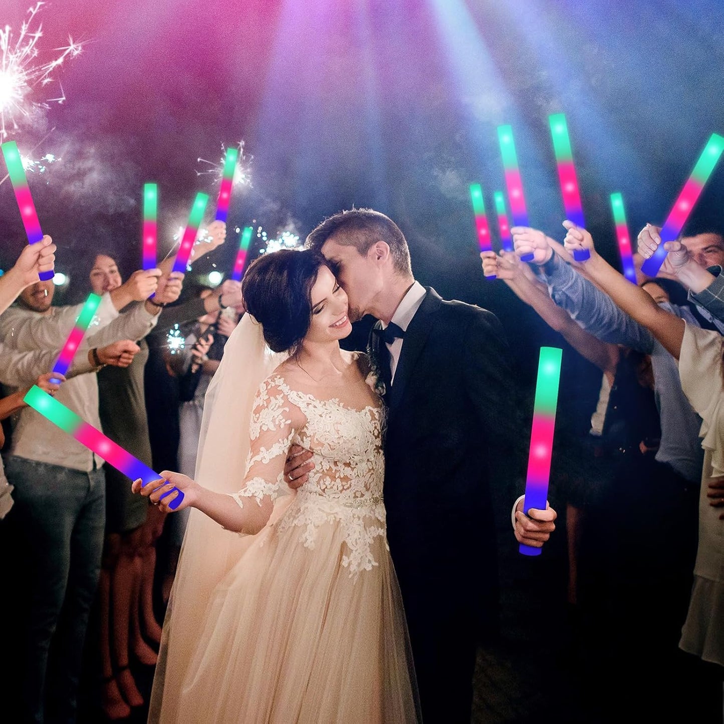 44 PCS Foam Glow Sticks Bulk with 3 Modes Colorful Flashing, Glow Sticks Pack, Foam Light Up Sticks, Glow in Dark Party Supplies for Wedding, Raves, Party, Halloween, 4th of July