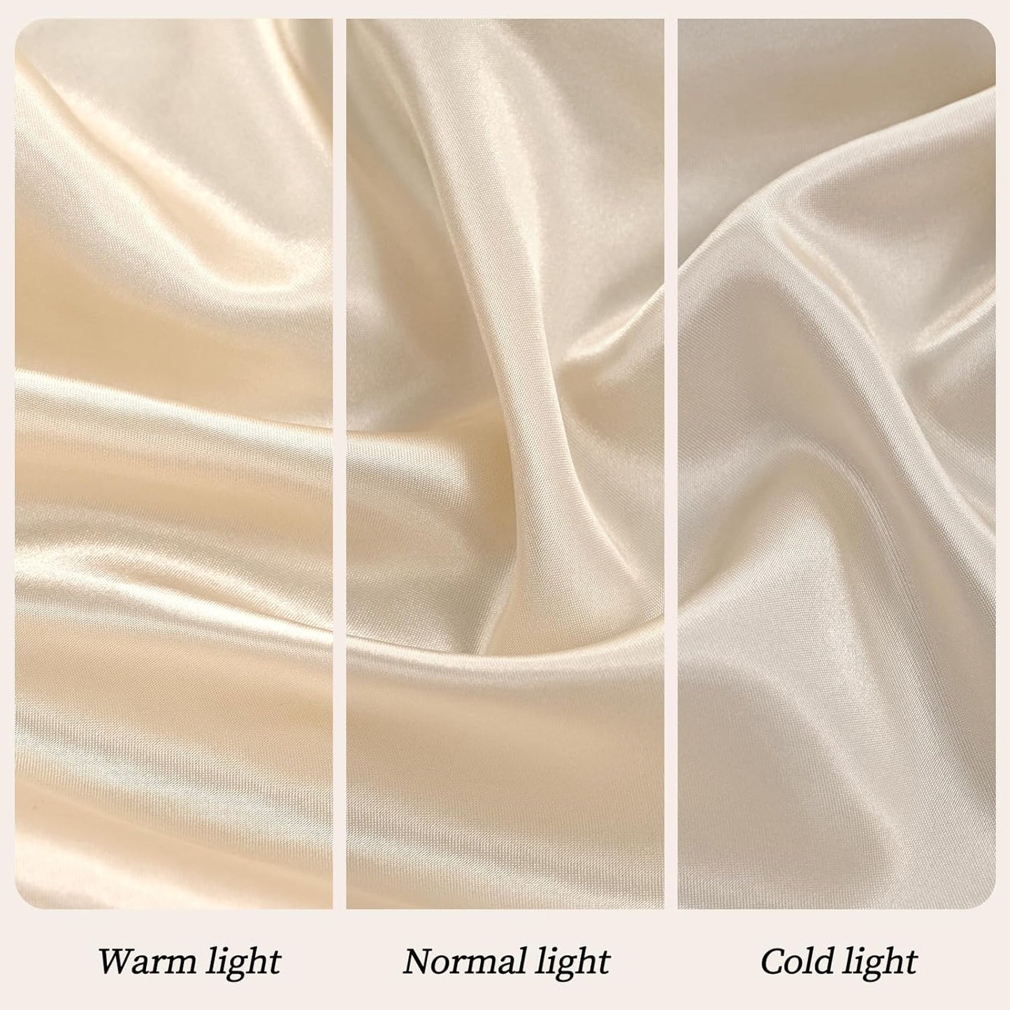 12 Pack 120 Inch Champagne Satin Tablecloth - Premium Bright Silky Round Tablecloth Overlay Smooth Fabric Table Cover, Table Decoration for Wedding Party Banquet Events Restaurant Kitchen Dining