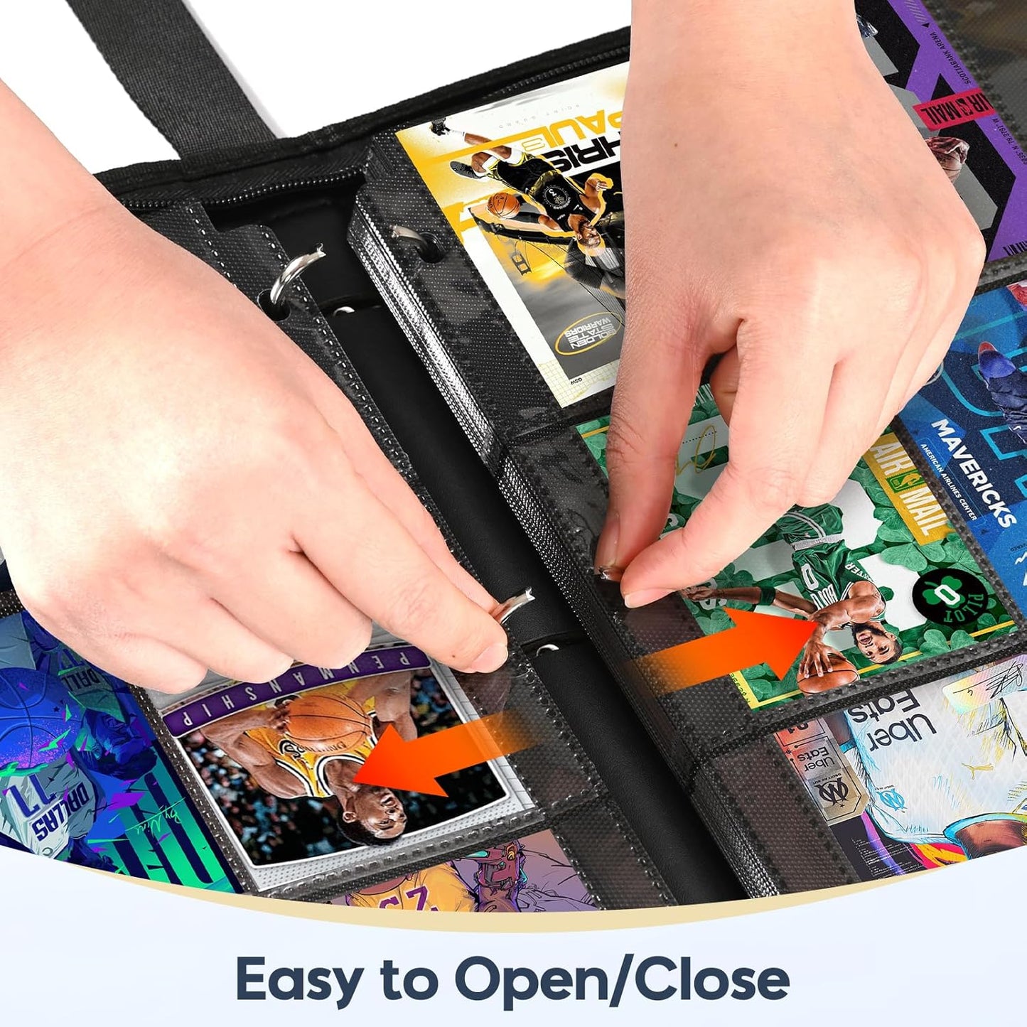 9 Pocket Card Binder, 900 Double Sided Pockets, PU Collection Binder for MTG, TCG, Sports Cards, Black (Carbon Black)