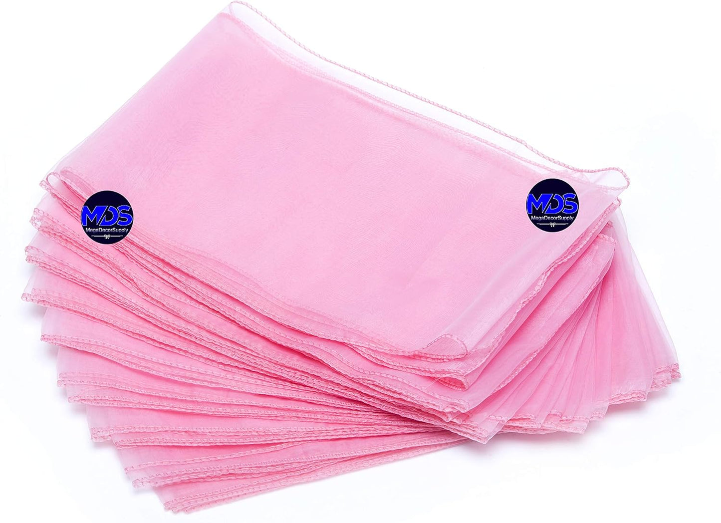 MDS Pack of 200 PCS Organza Chair Sashes Wider Dining Chair Bows Ribbon Tie Back for Wedding Party Birthday Bridal Shower Reception Event Banquet Home Chair Cover Decoration - Blush Pink
