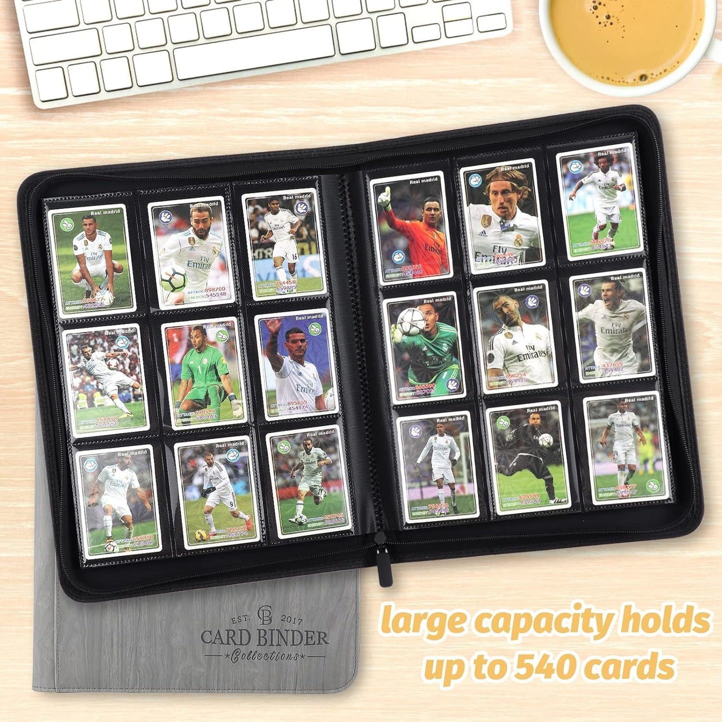 Trading Card Binder, Card Collection Binder Album Folder with 540 Side Loading Pockets, 9 Pocket Trading Card Album Folder for TGC,MTG, Baseball Cards, Yugioh grew