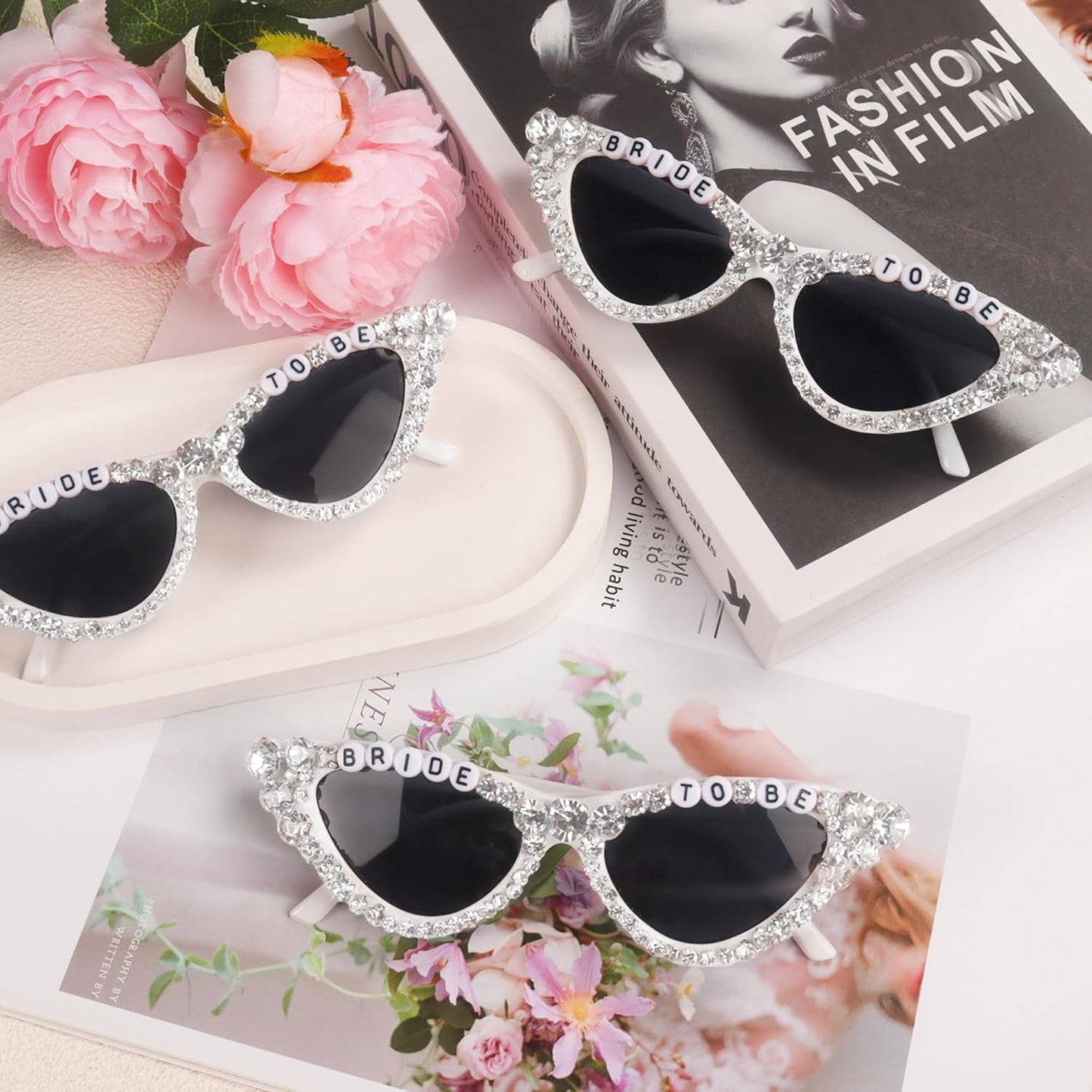 Bride Sunglasses for Bachelorette White Heart Glasses for Bride to Be Gift, Bachelorette Accessories Party Favors