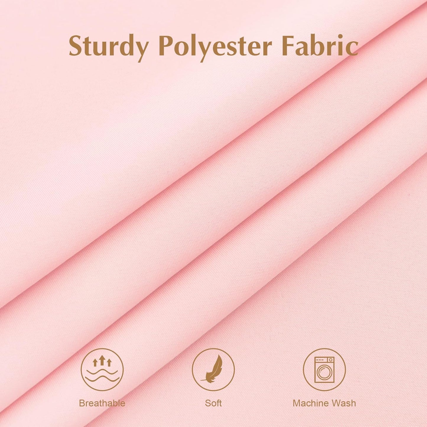 2 Pack Square Table Cloth 60X60 Inch Pink Tablecloth Washable Polyester Solid Dining Table Cover for Birthday Party Dinner Holiday Outdoor Indoor