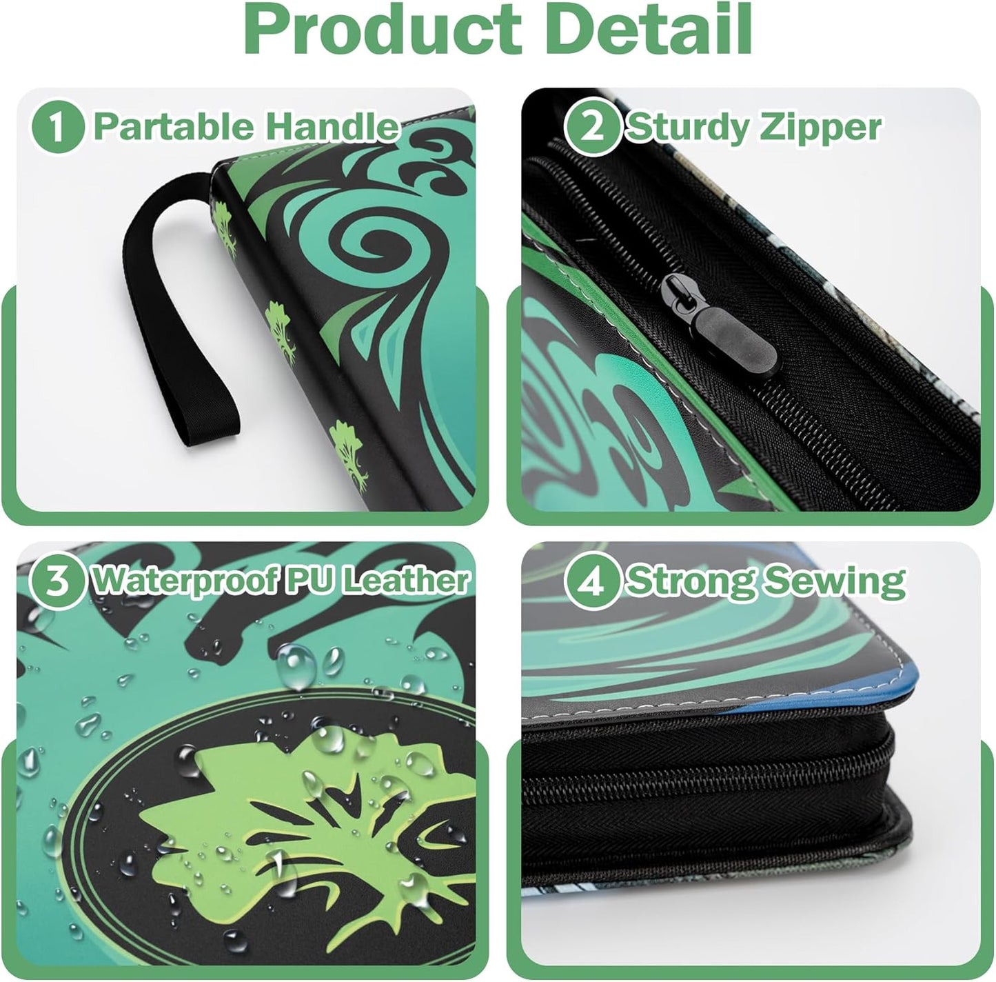 9 Pocket Card Binder for MTG/YGO/PTCG/Game Cards, Holds 900 Cards,Premium Card Collector Book for TCG Players,Toys Gifts for Kids(Green)