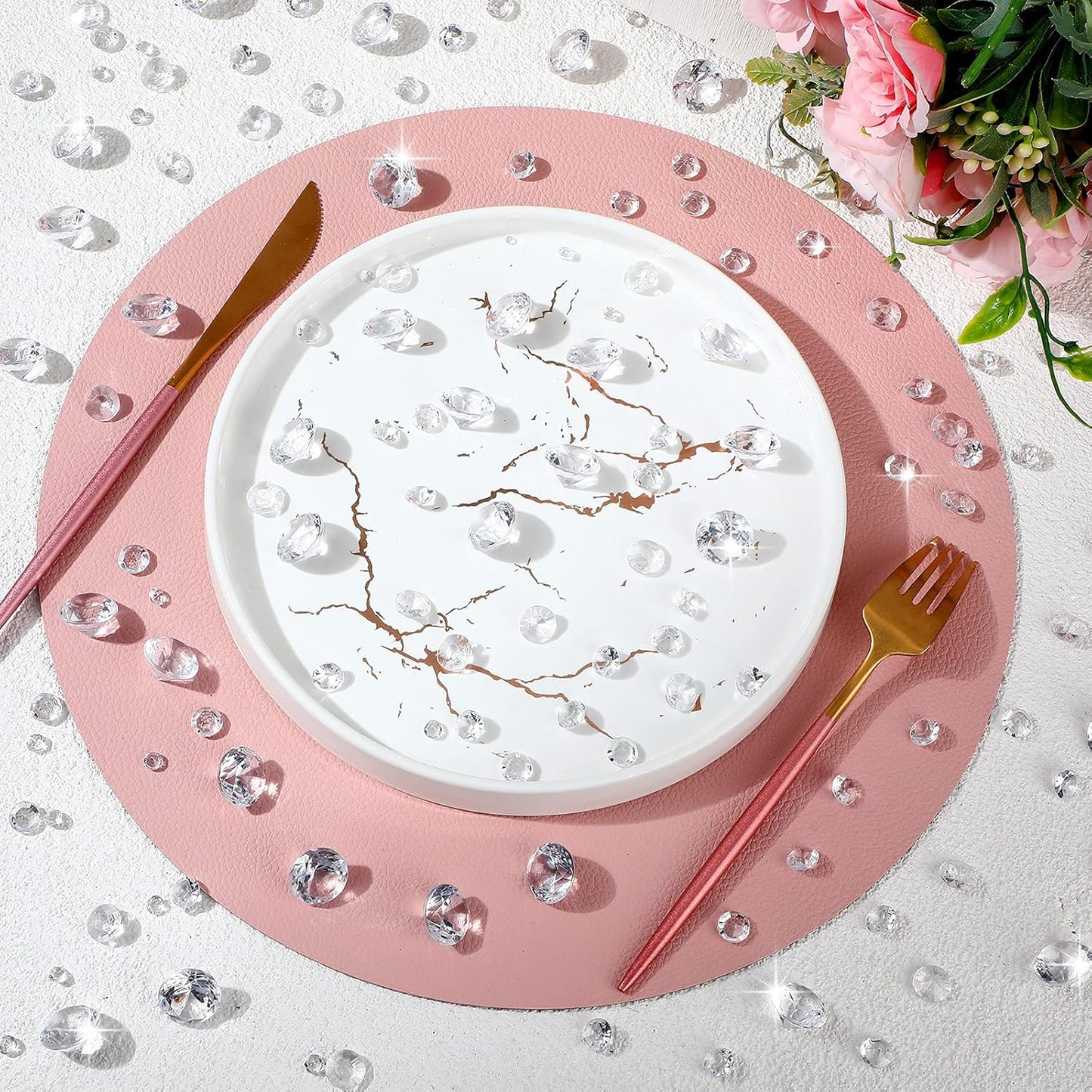 Hicarer 800 Pieces Diamond Decorations Acrylic Diamond Table Scatter Crystals for Table for Vase Fillers Party Decorations (20, 12, 10, 6, 3mm,Clear)