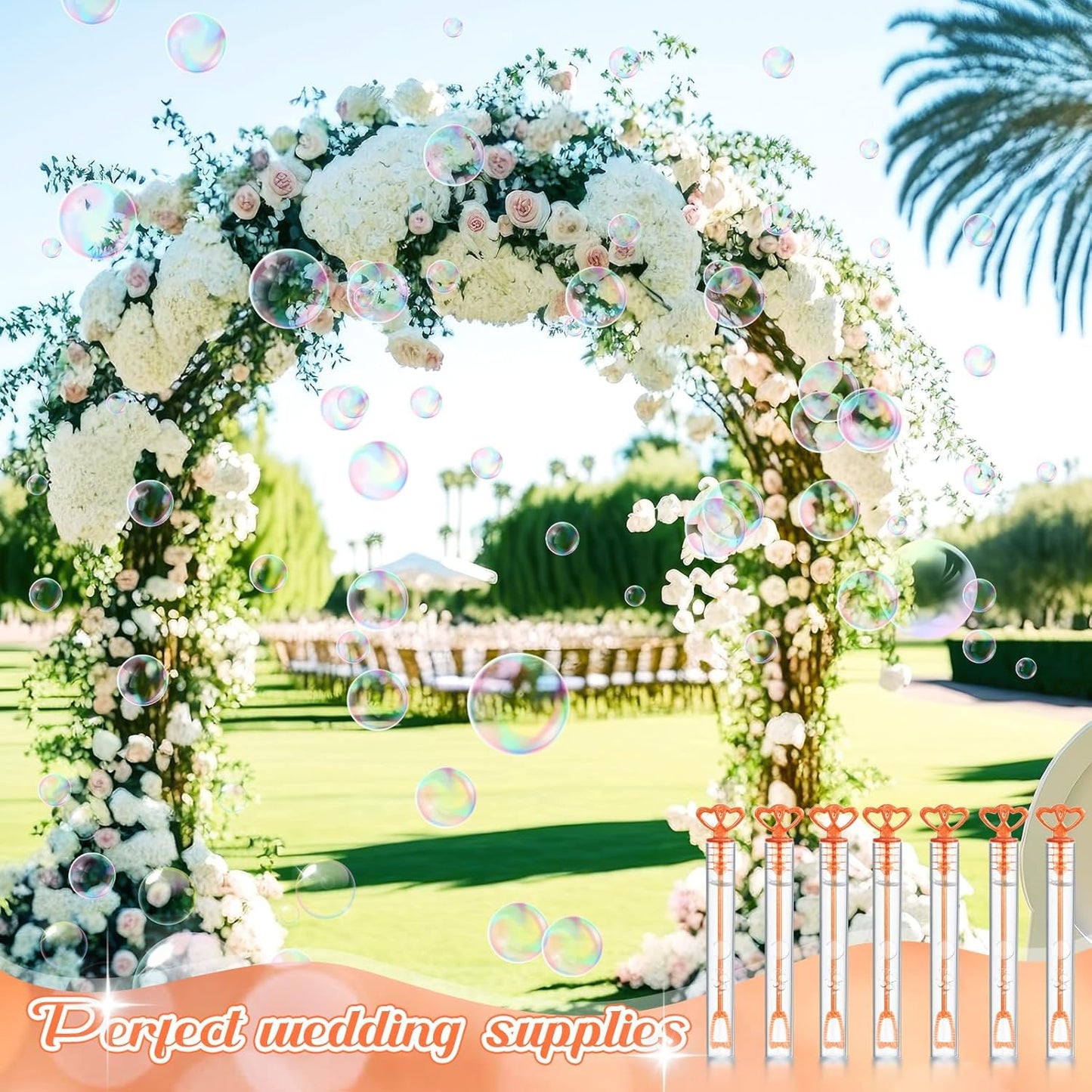 150 Pcs Bubble Wands Bulk for Wedding Party Mini Heart Wand with Bubble Solution for Wedding Bridal Showers Valentine Anniversary Graduation Birthday Supplies(Rose Gold,Double Heart)