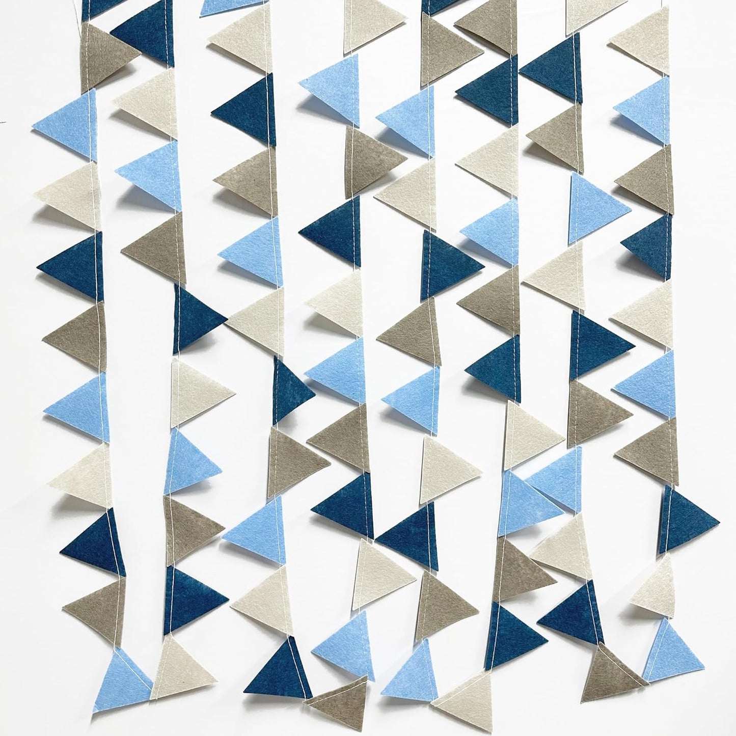 Dusty Blue Party Decoration Gray Blue Felt Hanging Triangle Mini Bunting Pennant Banner Flag for Baby Shower Birthday Wedding Nautical Ahoy Achor Bridal Shower Engagement Party Classroom Nursery Decor