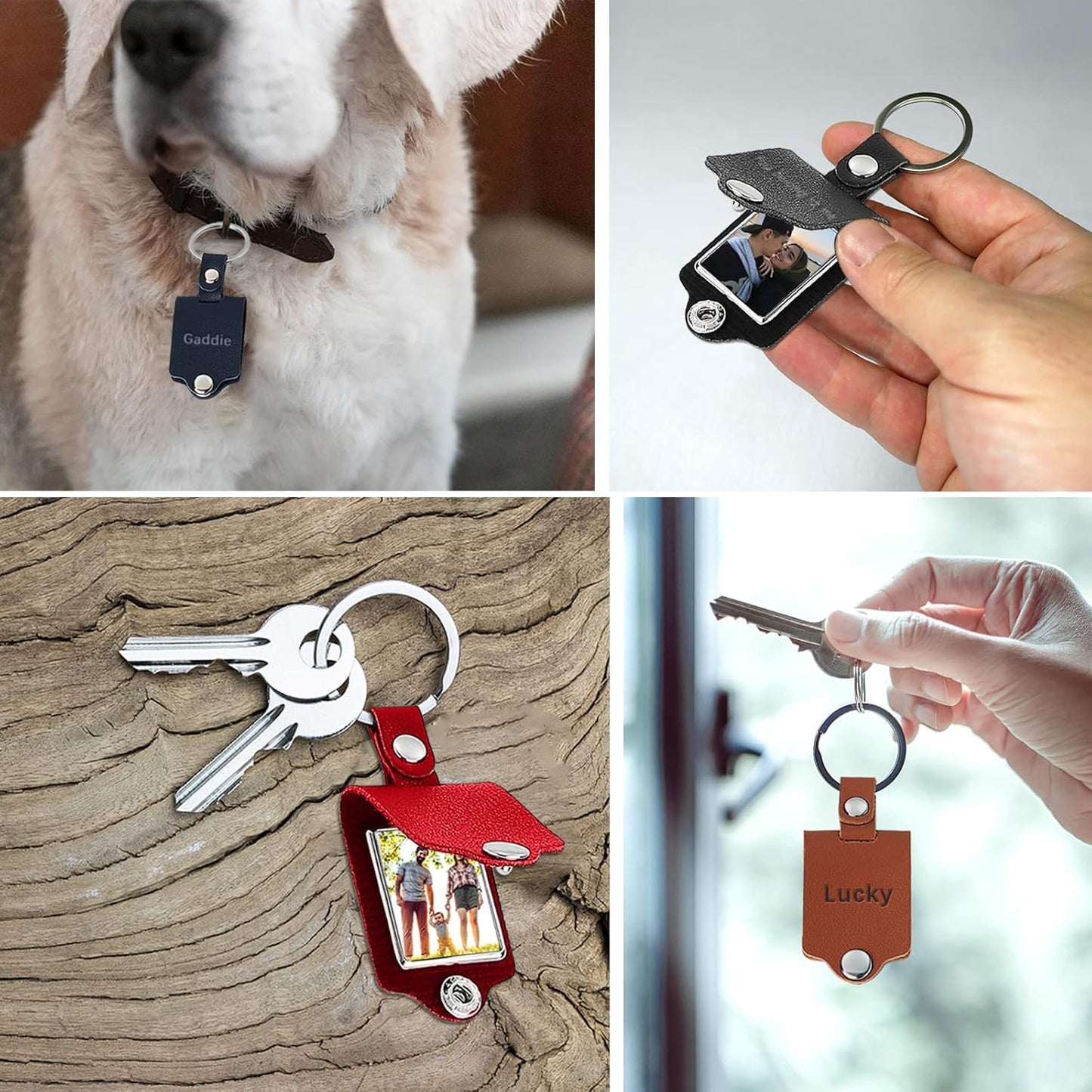 Personalized Custom Keychain with Picture - Turnable Double Sided Colorful Photo Key chains Memorial Gifts for Family Lover