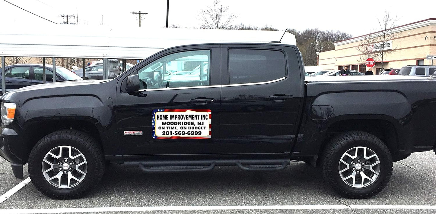 Car Magnet Signs Custom - 24"x12" (Set of 2), 30-mil Thickness with Rounded Corners (US Flag)