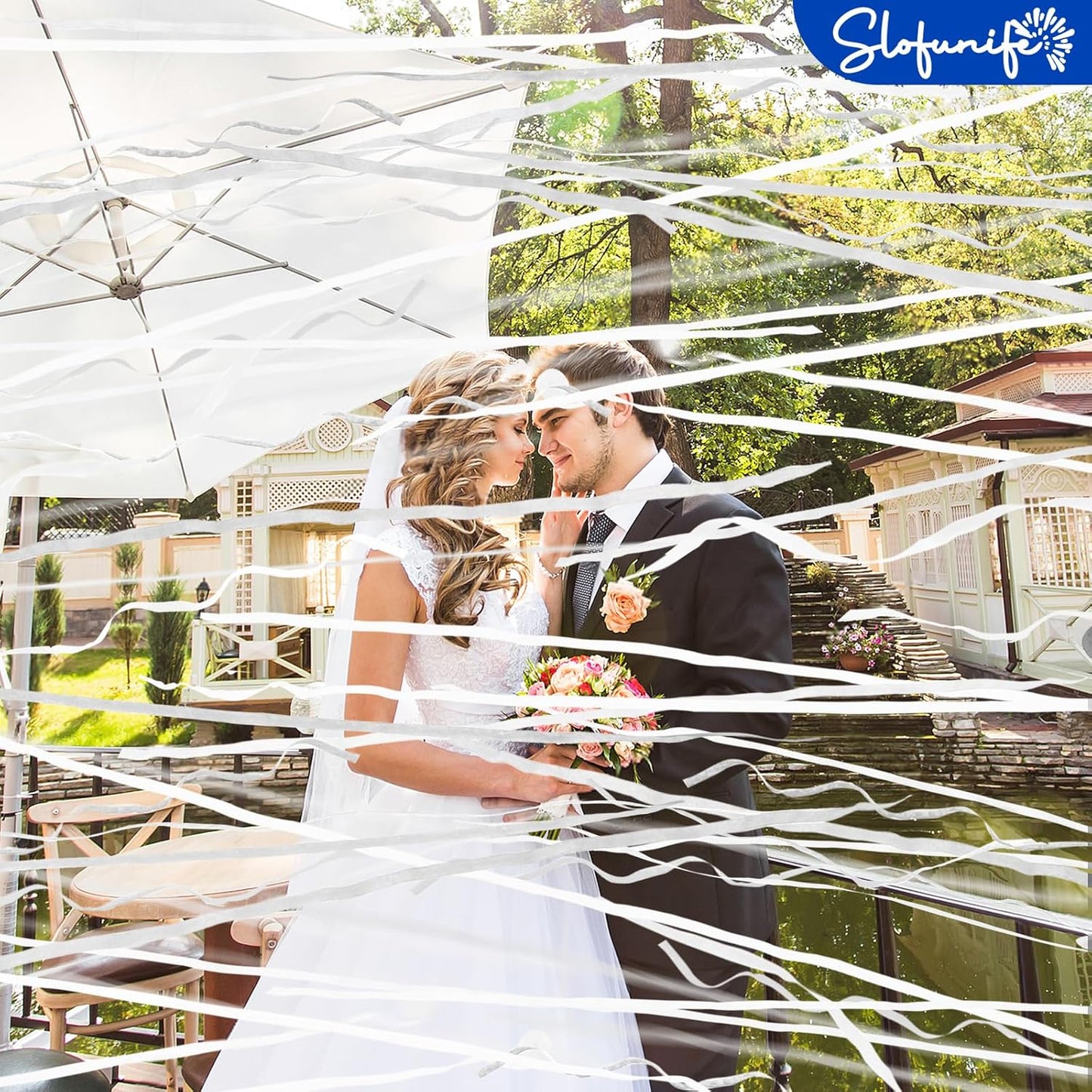 No Mess Streamers 100pack, White Confetti Poppers,Hand Throw Party Poppers No Mess for Birthday, Graduation, Wedding Send Off, Engagement Party Favors（White 100Pack）