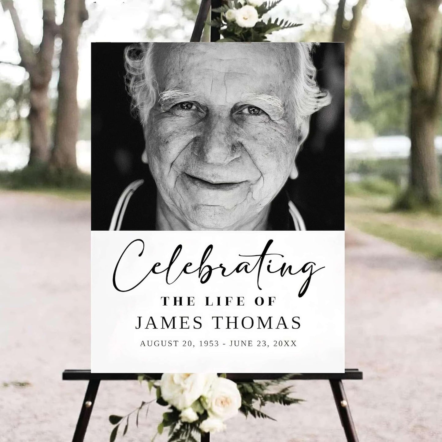 Personalized Funeral Welcome Signs, Celebration Of Life Yard Sign, Celebration Of Life Decoration, Custom Memorial Signs, Minimalist Celebrate of Lifes Sign With Photo, Memory Signage For Funerals #8