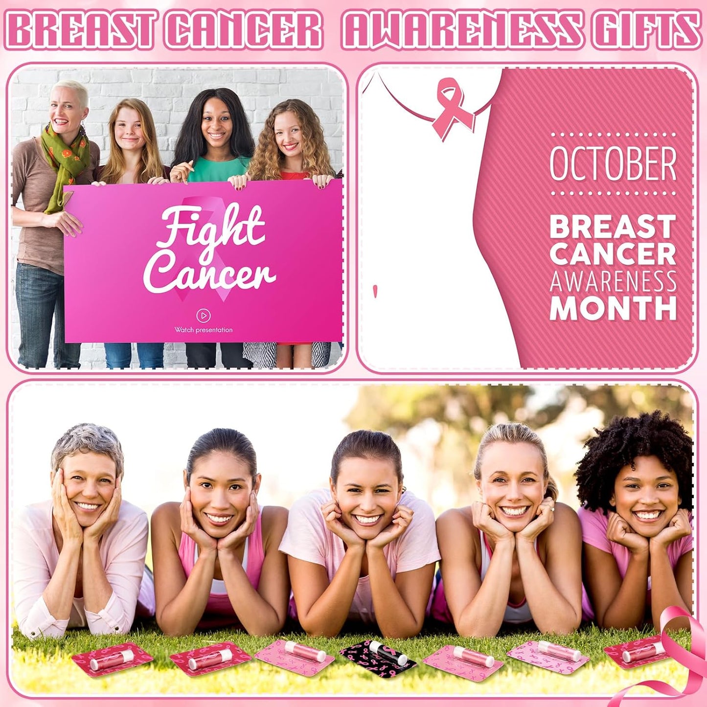 15 Pack Breast Cancer Awareness Lip Balms Gifts Bulk Pink Ribbon Lip Balms Accessories Favors Breast Cancer Awareness Month Items Support Stuff Party Decorations for Women Giveaway