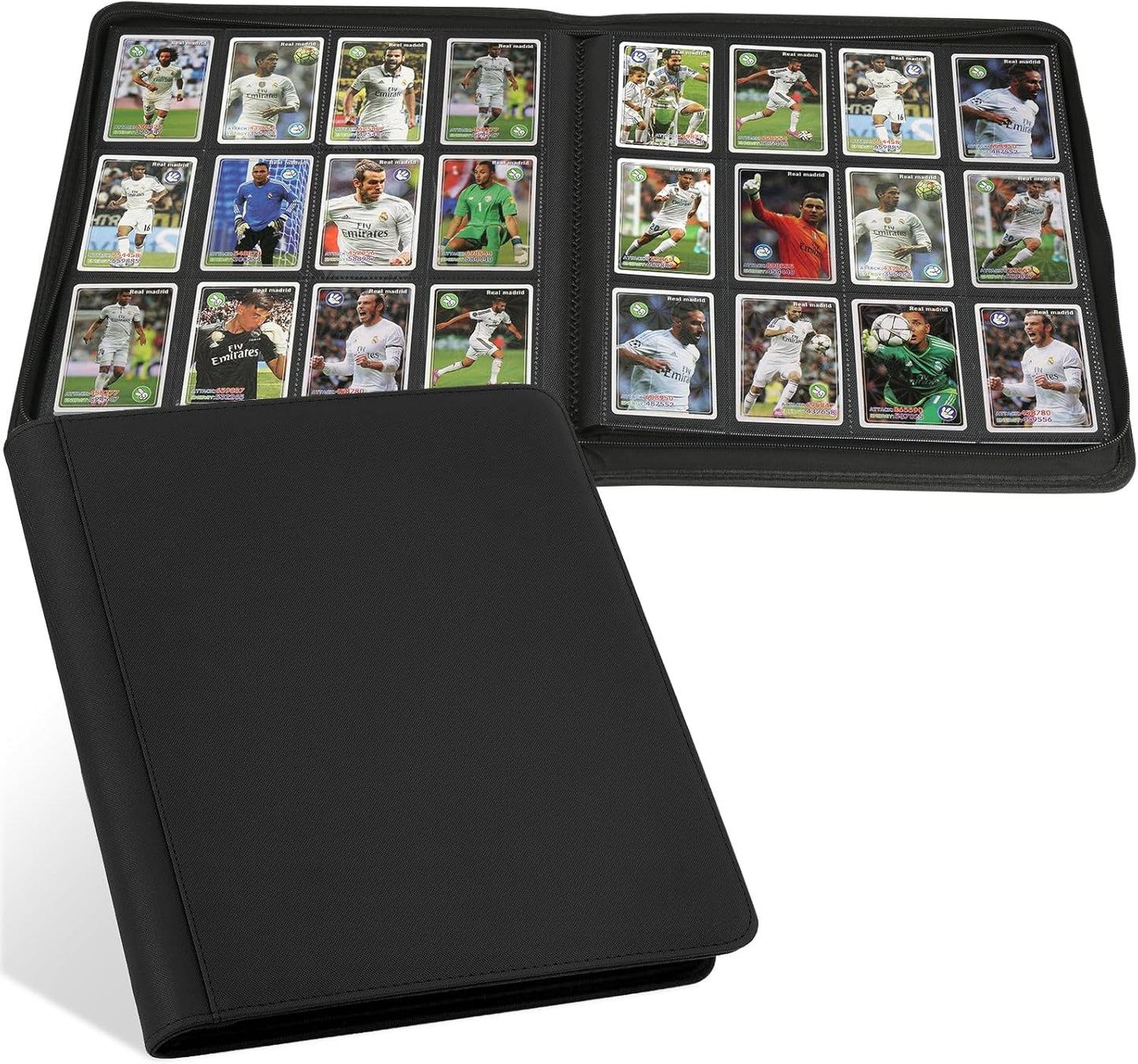 Trading Card Binder 12 Pocket, 720 Pockets Card Binders, Card Collection Binder, Card Album Folder for MTG, TCG, Sports Cards, Game Cards (Black)
