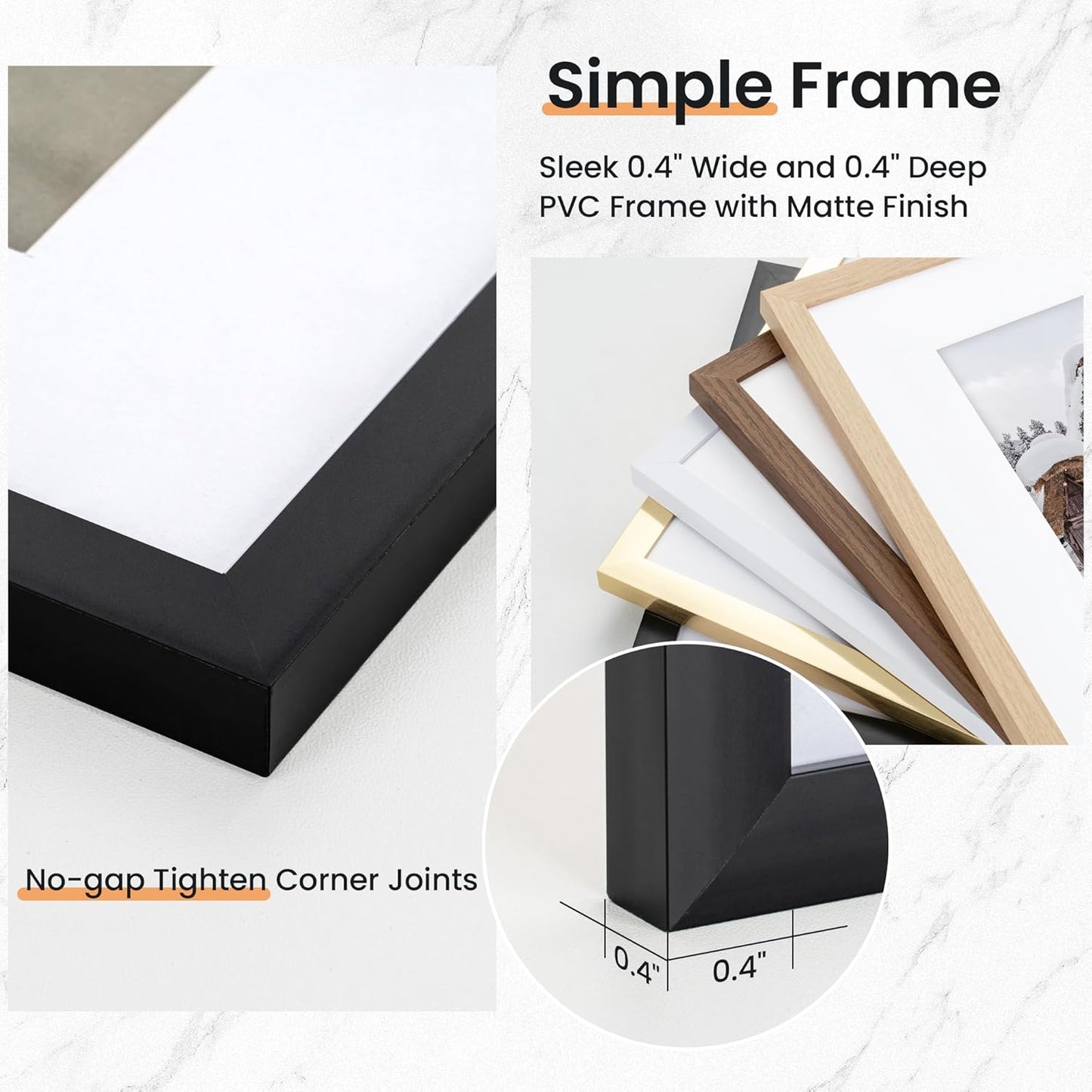 4x6 inch Picture Frame, 4x6 Photo Frames with 3.5x5 Removable Mat - High Definition Plexiglass - Vertical and Horizontal Display - Wall Hanging Frame - Black, 12 Pack