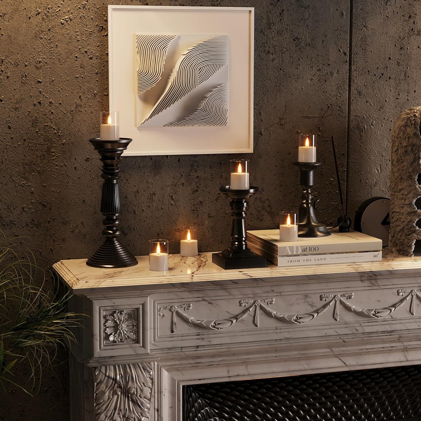 12Pack Flickering Flameless LED Candles with Remote & Timer, Battery Powered - Small Pillar & Votive, Clear (2"X3")