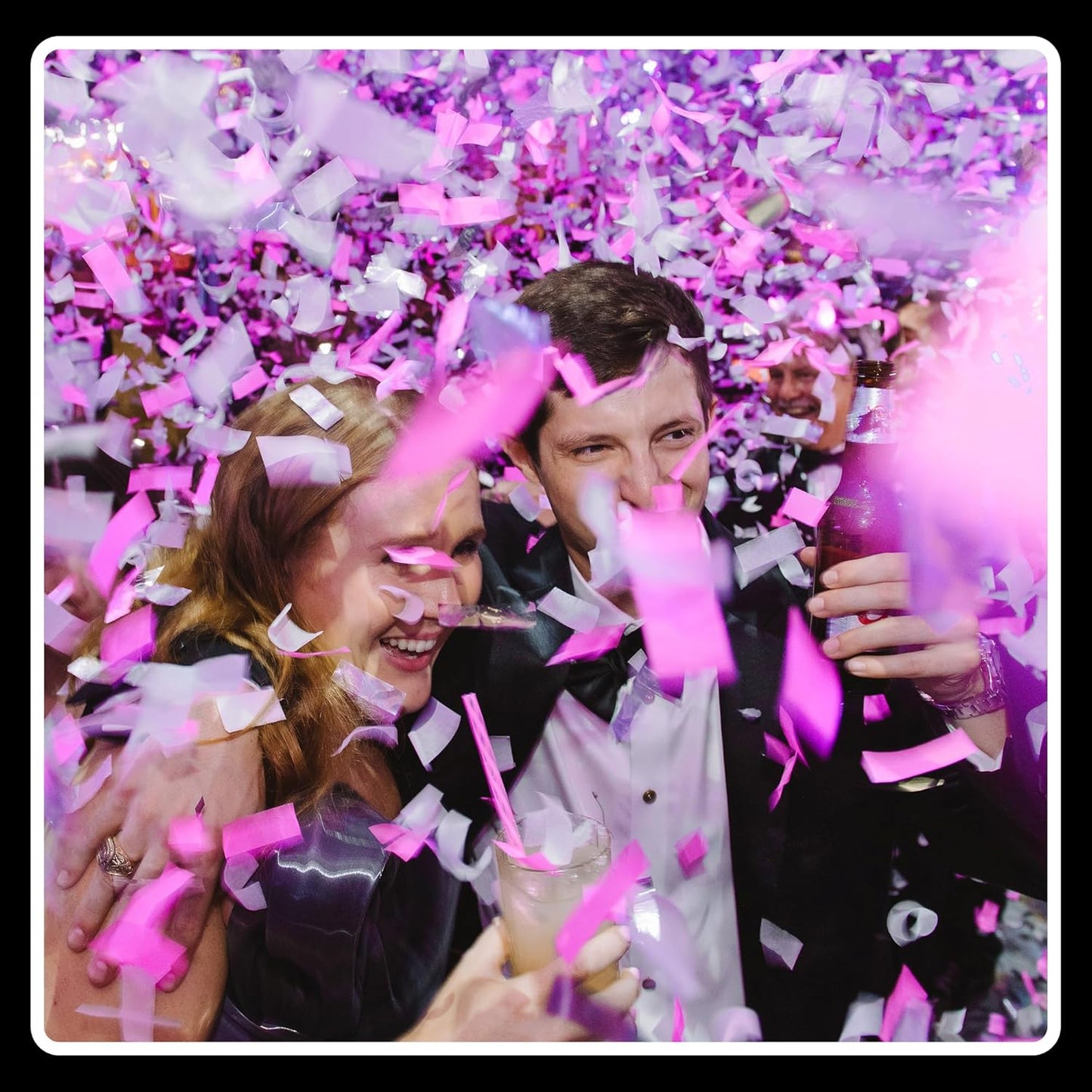 Ultimate Confetti, Pink Biodegradable Confetti - Rectangular Fluttering Tissue Paper Confetti for Cannon and Launcher use – Best for Gender Reveal, Wedding, Parties, and Live Events - 1 lb, 16 oz