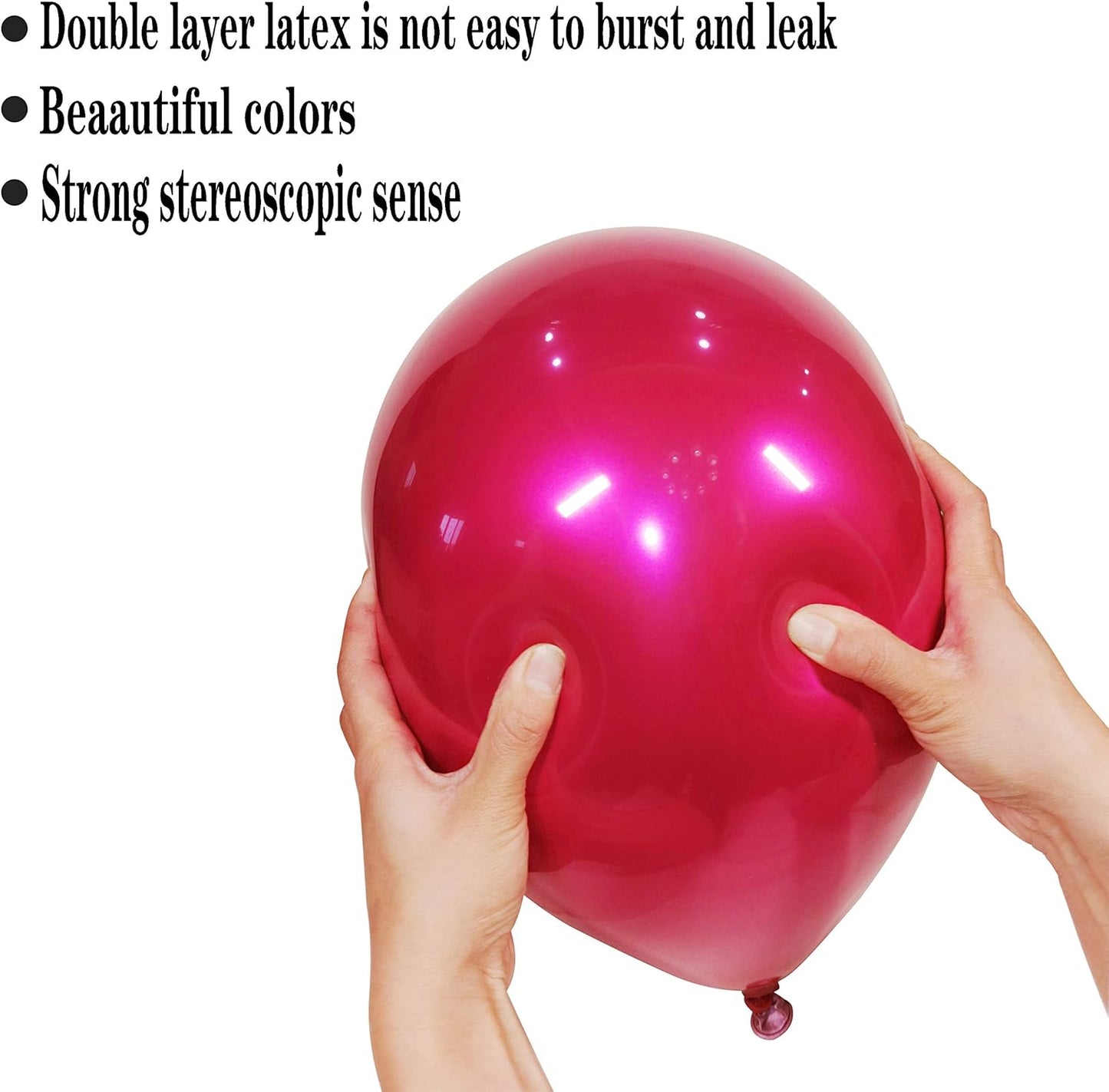 Metallic Red Balloong 50pcs 12 inches Hot Pink Balloons double layer Hot Pink balloons are more durable suitable for wedding birthday party balloon decorations