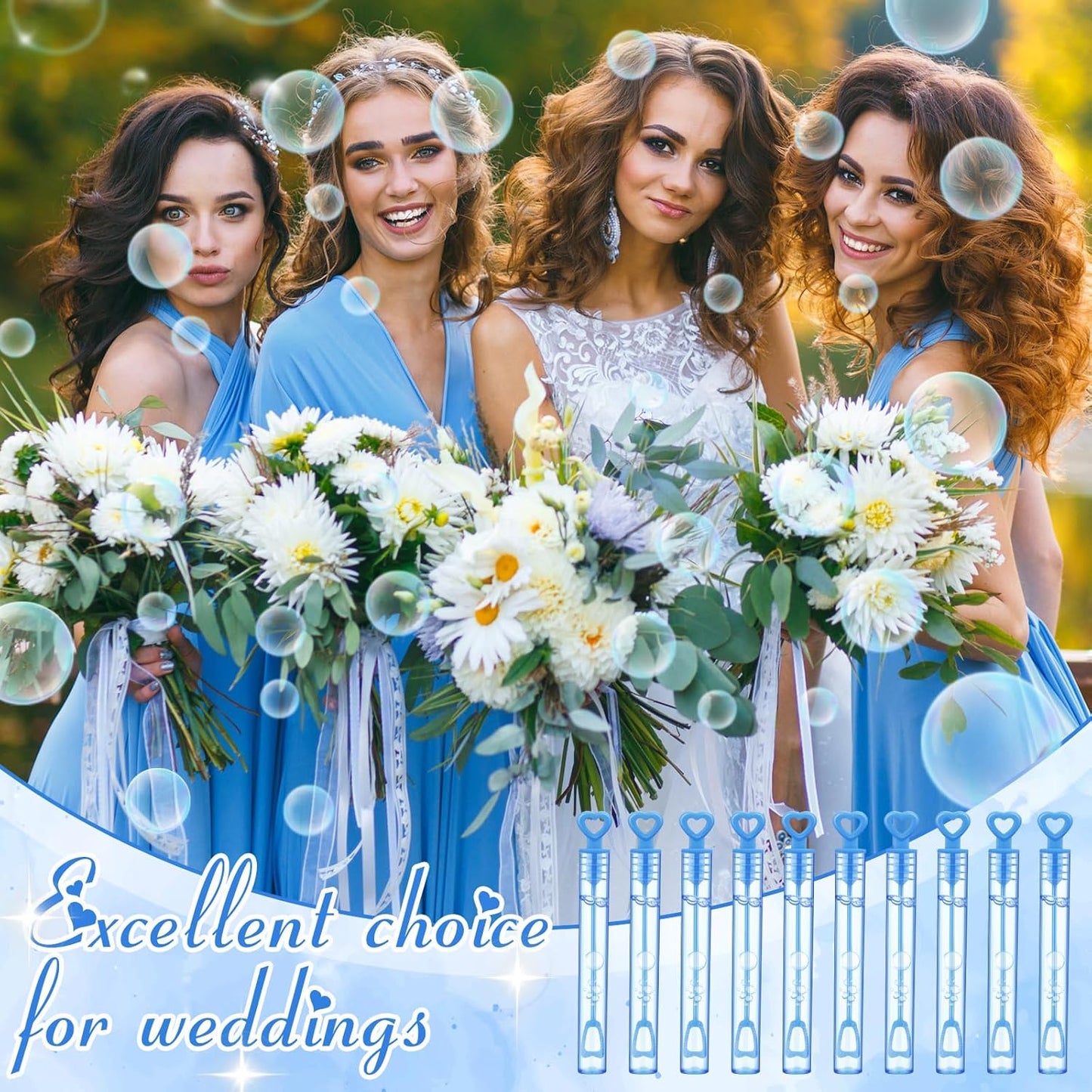 150 Pcs Bubble Wands Bulk for Wedding Party Mini Heart Wand with Bubble Solution for Wedding Bridal Showers Valentine Anniversary Graduation Birthday Supplies(Blue,Single Heart)