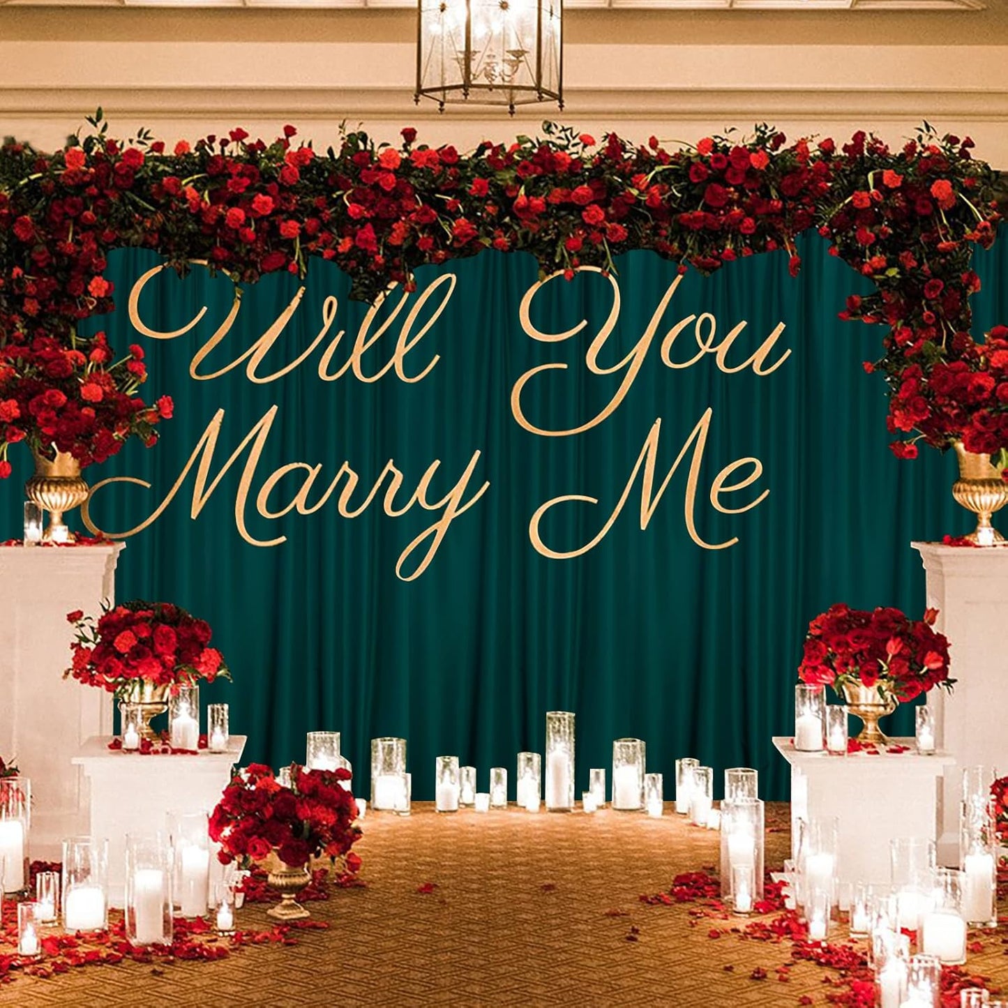 MYSKY HOME 10ft x 7ft Green Backdrop Curtains for Parties, Weddings, Stage & Baby Showers, 5ft x 7ft, 2 Panels