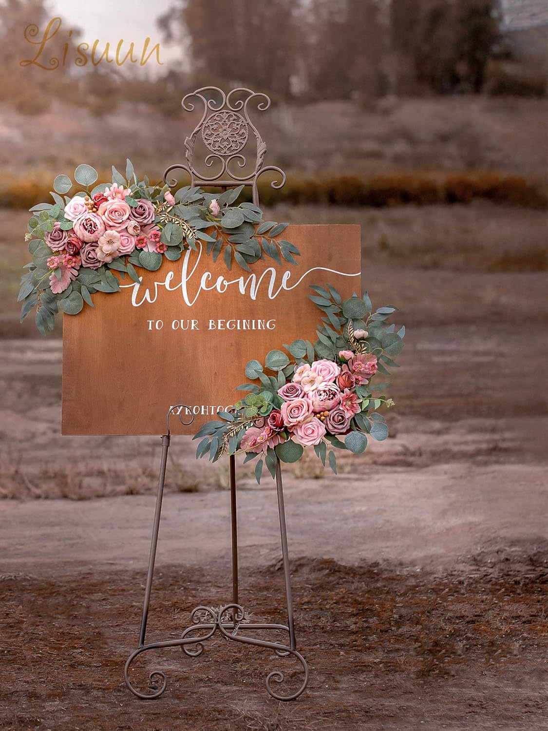 Wedding Arch Flowers, Artificial Flowers for Reception Backdrop and Welcome Ceremony Sign, Large Flower Swag for West Styles Wedding Ceremony Floral Decor - Pack of 2