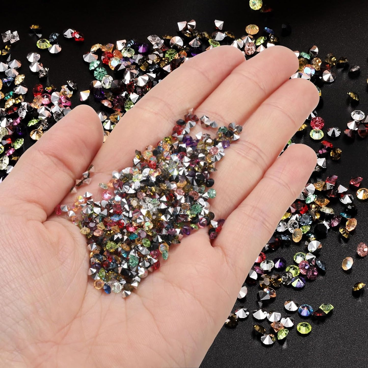 PATIKIL 14000Pcs Wedding Table Scatter Confetti Crystals 3mm Acrylic Diamonds Vase Fillers Gems for Table Centerpiece Decorations Bridal Shower Party, Chartreuse AB