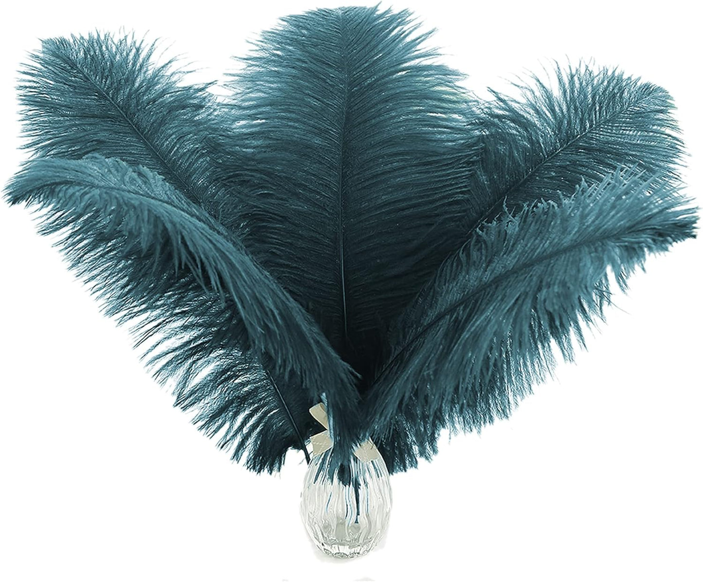 Ballinger Teal Ostrich Feathers Bulk - 24Pcs 10-12inch Feathers for Party Centerpieces, Flower Arrangement and Home Decor(Teal)