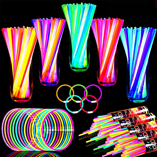 TURNMEON 360 Pack Ultra Bright Halloween Glow Sticks Bulk Party Pack Halloween Glow In The Dark Halloween Party Supplies Favors Glow Sticks Necklaces Bracelets with Connectors 8" Glow stick Light Up