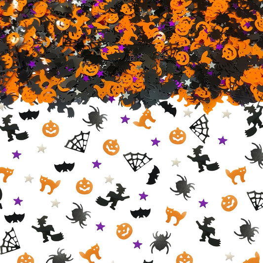 3000 Pcs Halloween Table Confetti, Halloween Sprinkles Bats Spider Pumpkin Witches black Cat colorful Table Scatters Glitter Trick or Treat Party Decor Decorations