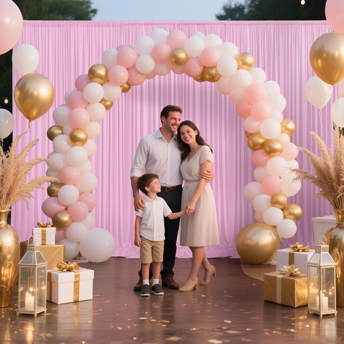 10x10ft Backdrop Curtains for Parties, 2 Panels 5x10ft Photography Backdrop Curtain with Rod Pocket,Backdrop Polyester Background Drapes,Wedding Backdrop Drapes for Birthday Baby Shower Home Decor