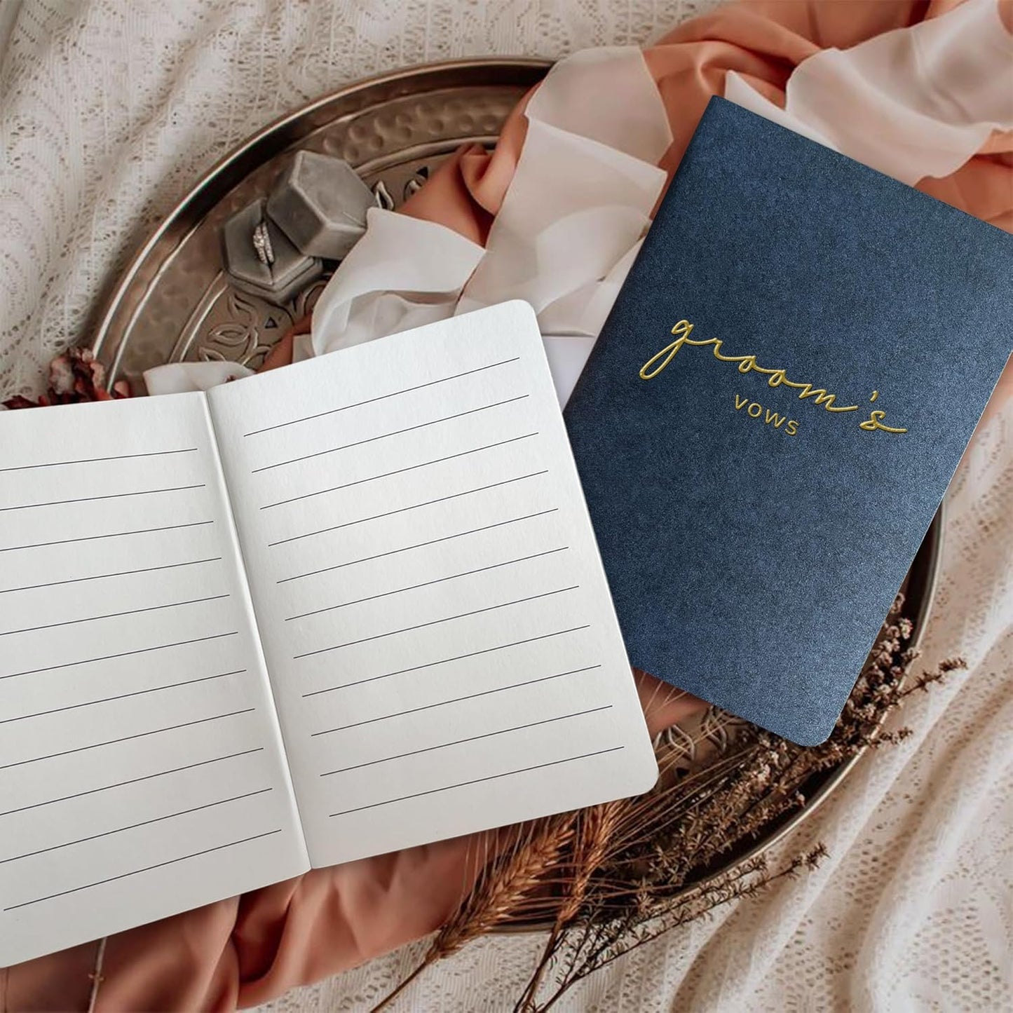 Vow Books His and Hers Wedding Vow Books Bride and Groom Vow Books Wedding Essentials Wedding Accessories(XZ-GB-Navy)