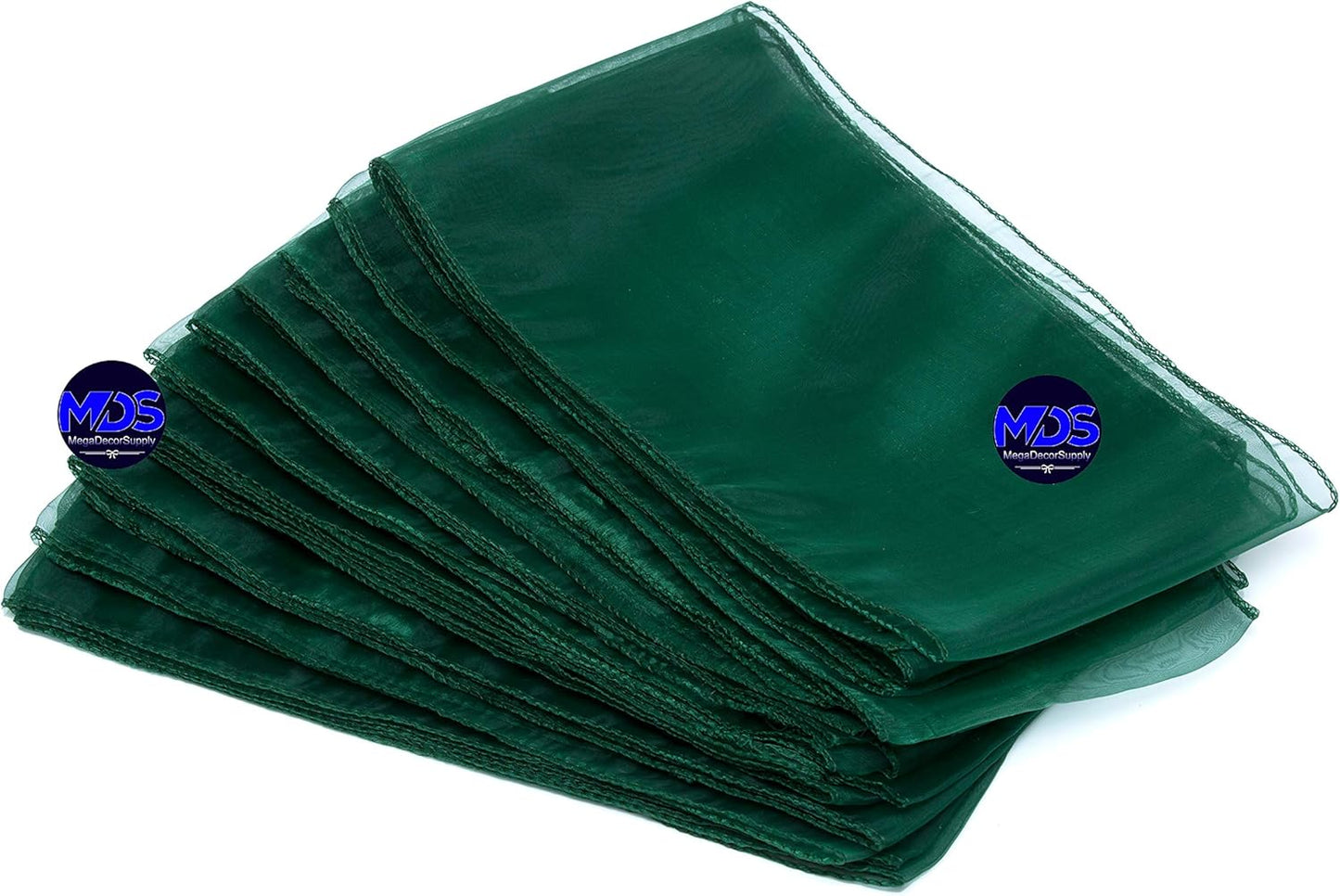 MDS Pack of 125 PCS Organza Chair Sashes Wider Dining Chair Bows Ribbon Tie Back for Wedding Party Birthday Bridal Shower Reception Event Banquet Home Chair Cover Decoration - Hunter Green