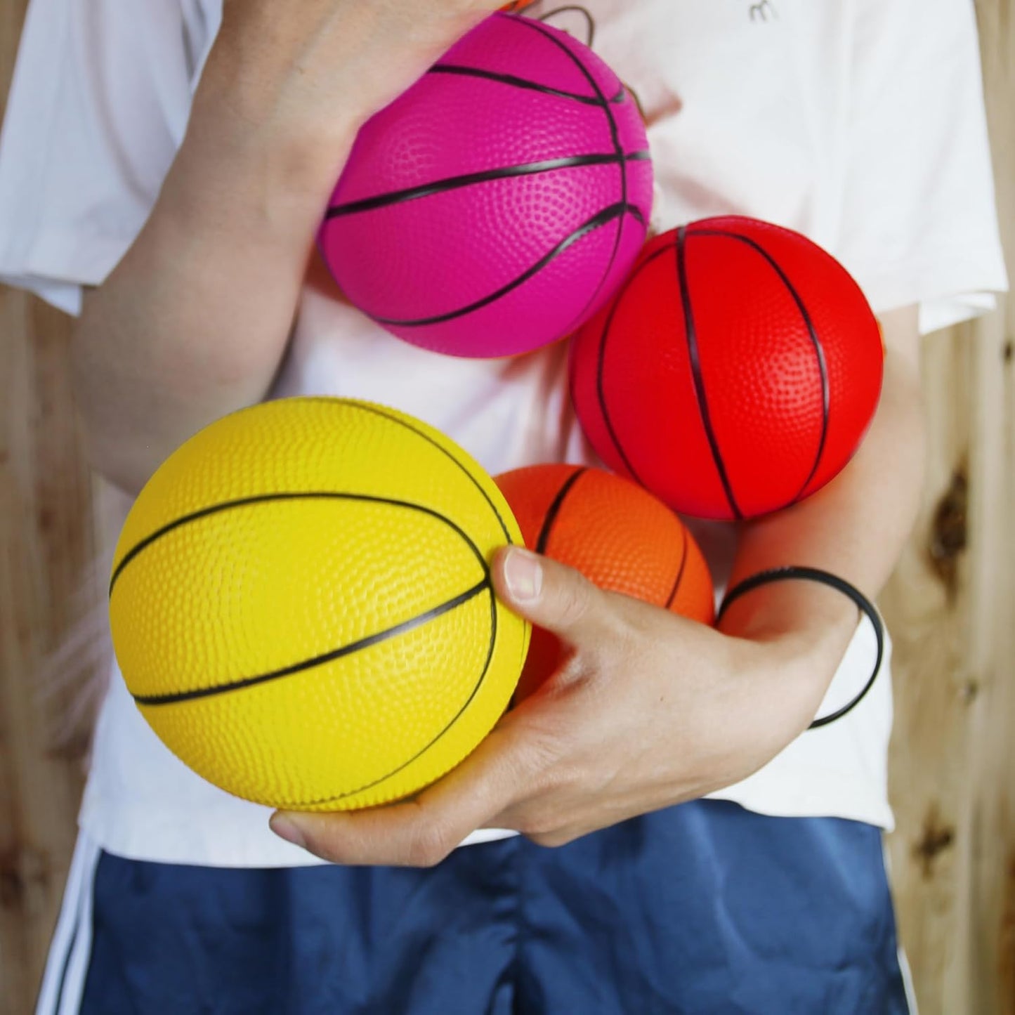 18Pcs 5" Mini Basketball Balls Bulk Small Basketball Set, PVC Small Basketball for Over The Door Basketball Hoop Games Party Favors Indoor Outdoor Play Adults Kids Pool Beach Colorful