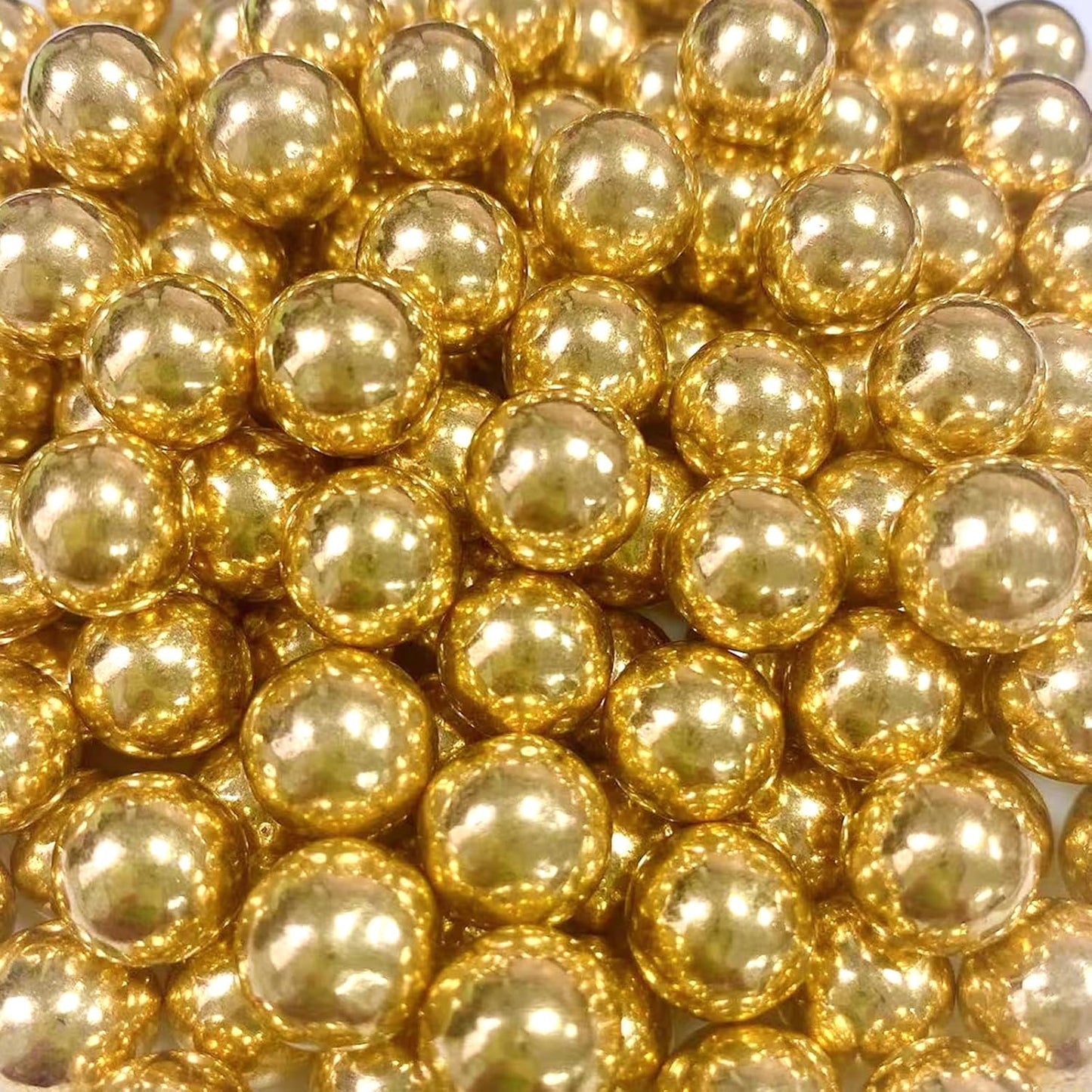 Sentovac 14mm Gold Pearl Sprinkles Large Edible Cake Decorating Sugar Candy Cookie Cake Cupcake Topper Ice Cream Baking Decorations Halloween Christmas Valentines Wedding Supplies