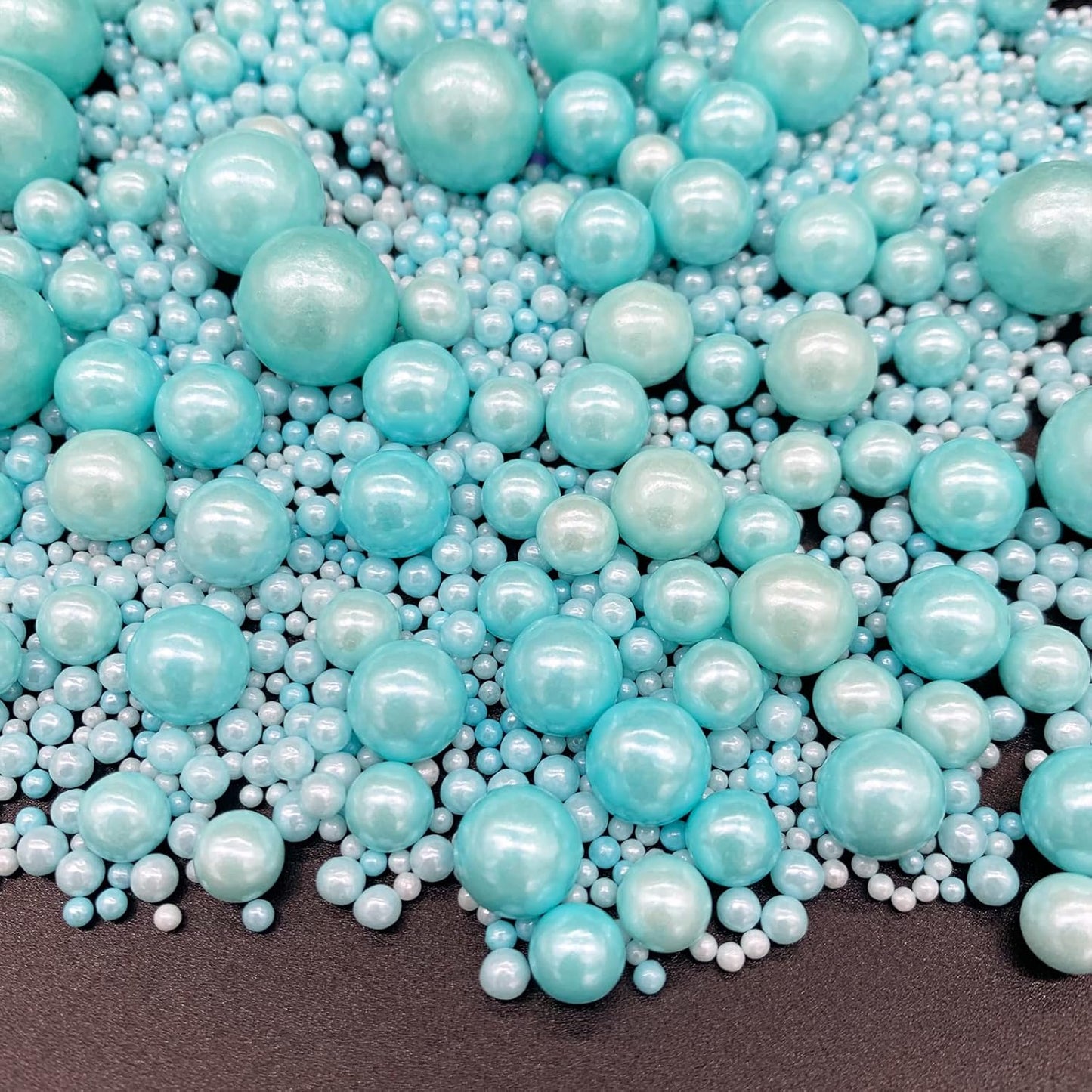 Weraru Edible Blue Pearl Sugar Sprinkles Candy Mixing Size Baking Edible Cake Decorations Cupcake Toppers Cookie Decorating Celebrations Wedding Shower Party Chirstmas Supplies 120g/ 4.2oz