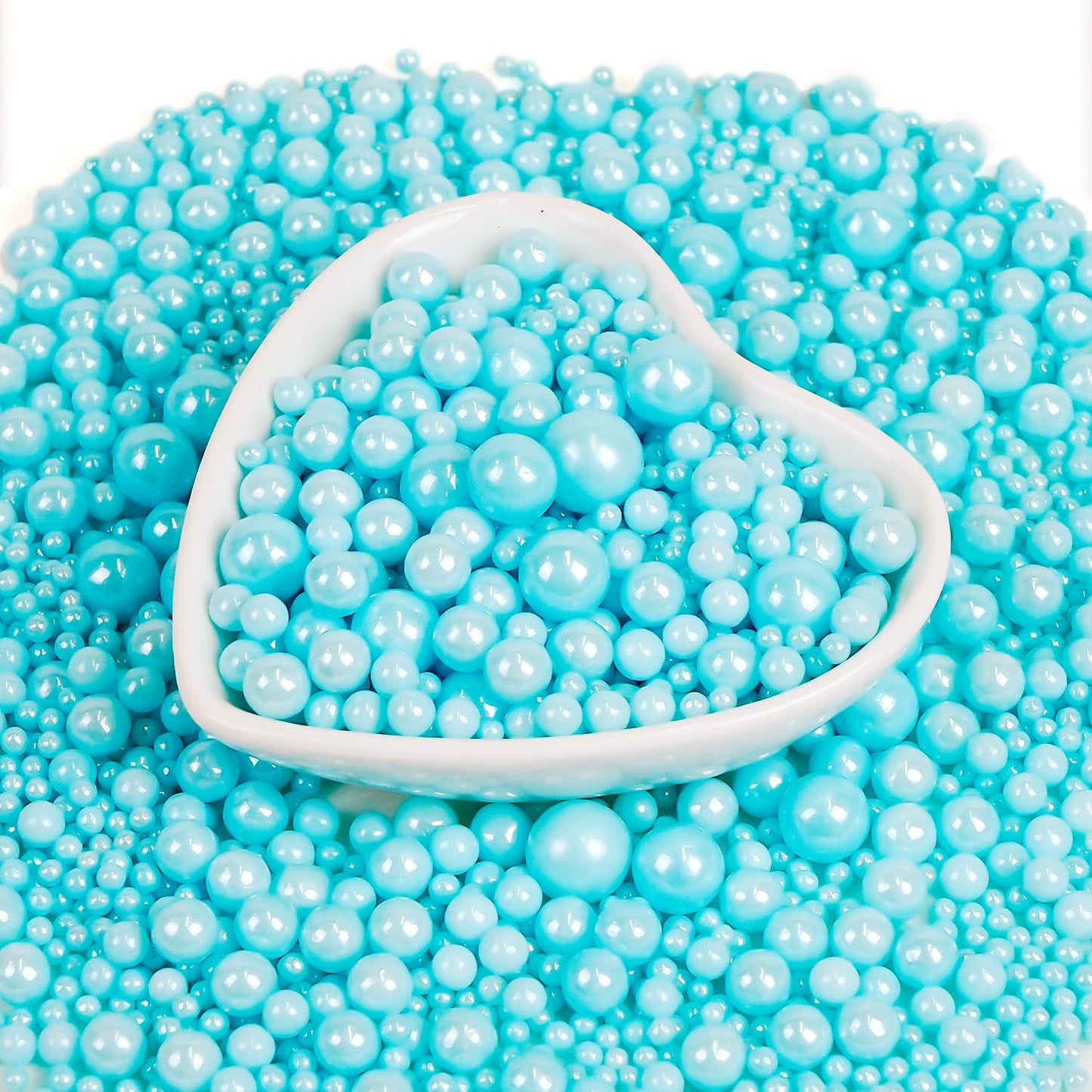 Edible Blue Pearl Sprinkles, Edible Sugar Sprinkles, Blue Pearls for Cake Decorating, Cupcake Toppers, Cake Decorations, Wedding Party Supplies, 180g/6.35oz