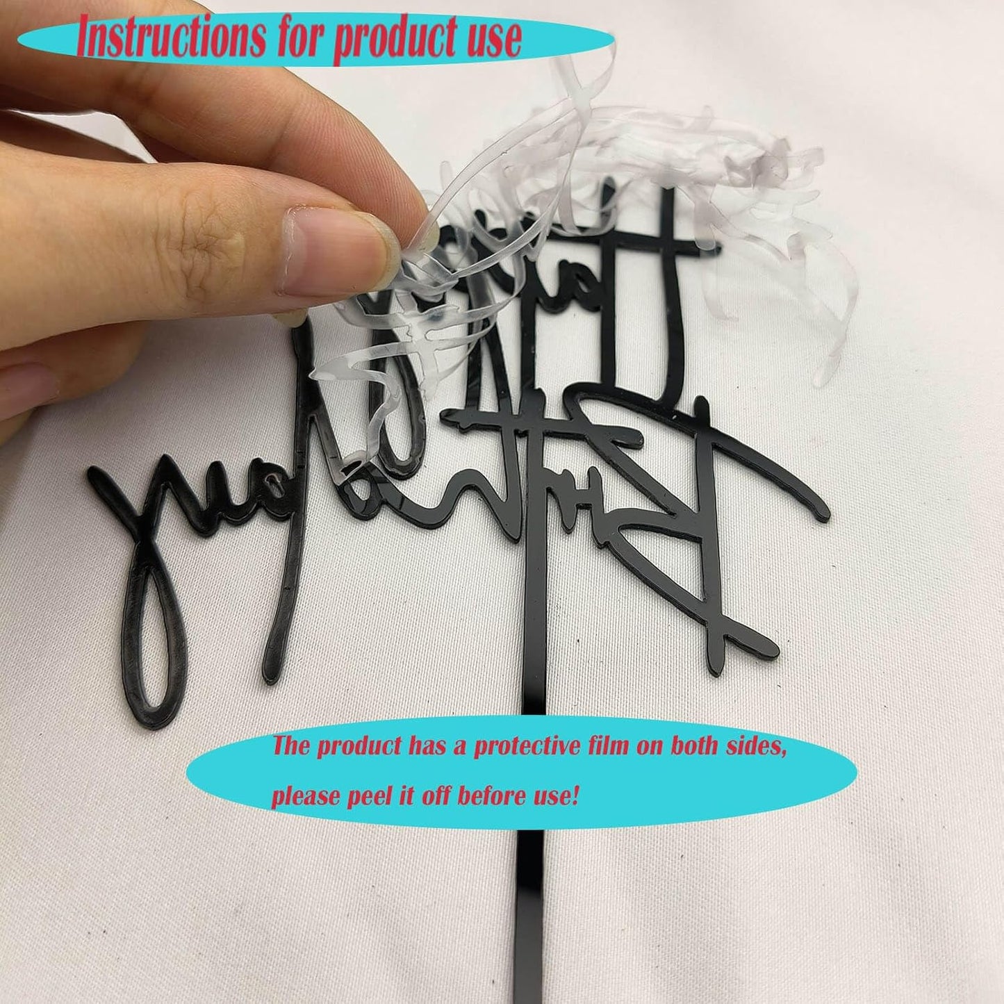 Black Happy Birthday Cake Topper – 1 pc, 5.3x3.9 Inch Acrylic Cake Decorations – Easy-to-Use Birthday Topper for Cakes, Cupcakes & Parties