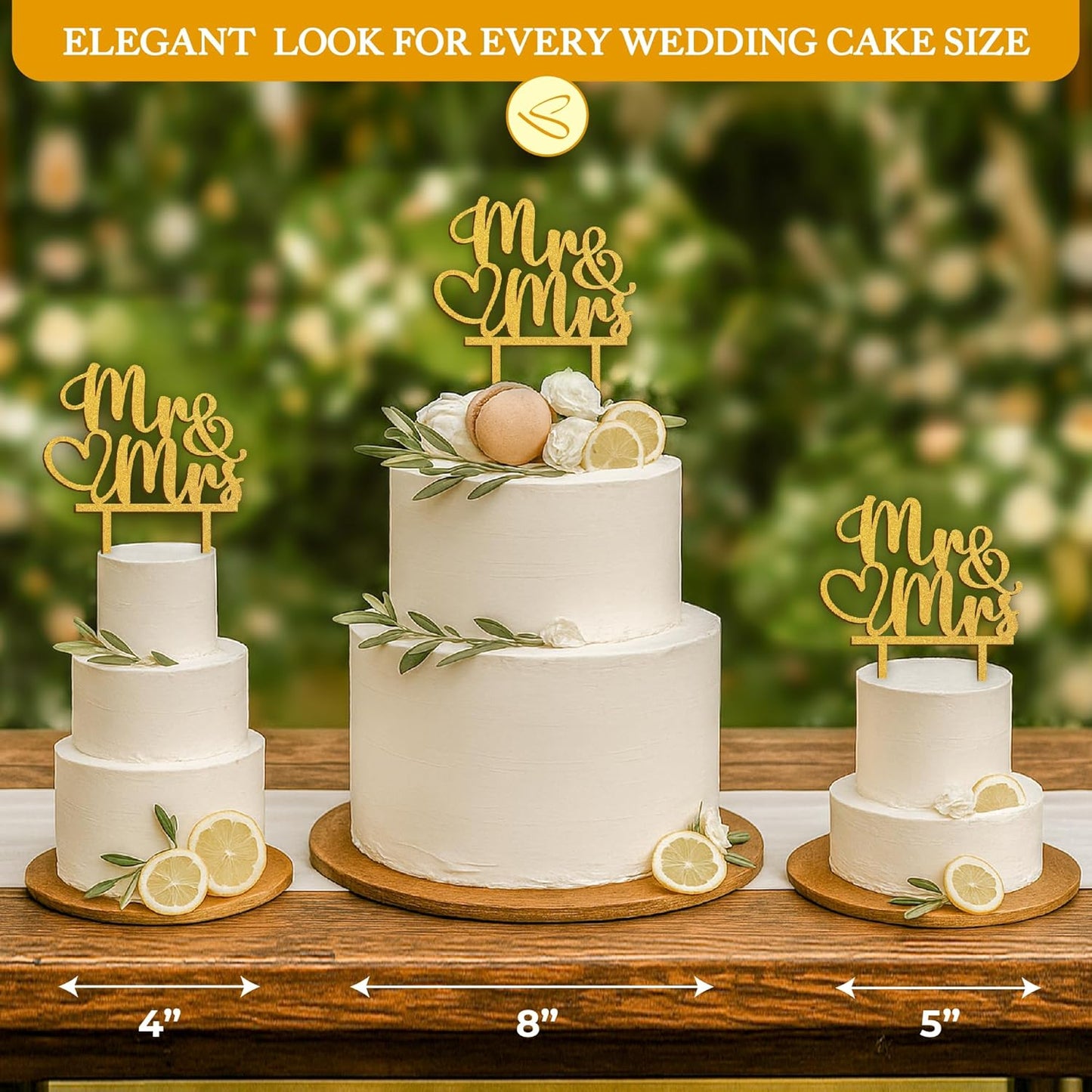 Rustic Wedding Cake Toppers Bride And Groom - Boho Mr And Mrs Cake Topper, Wood Mr And Mrs Sign For Engagement Bridal Shower Decor, Wedding Cake Decorations