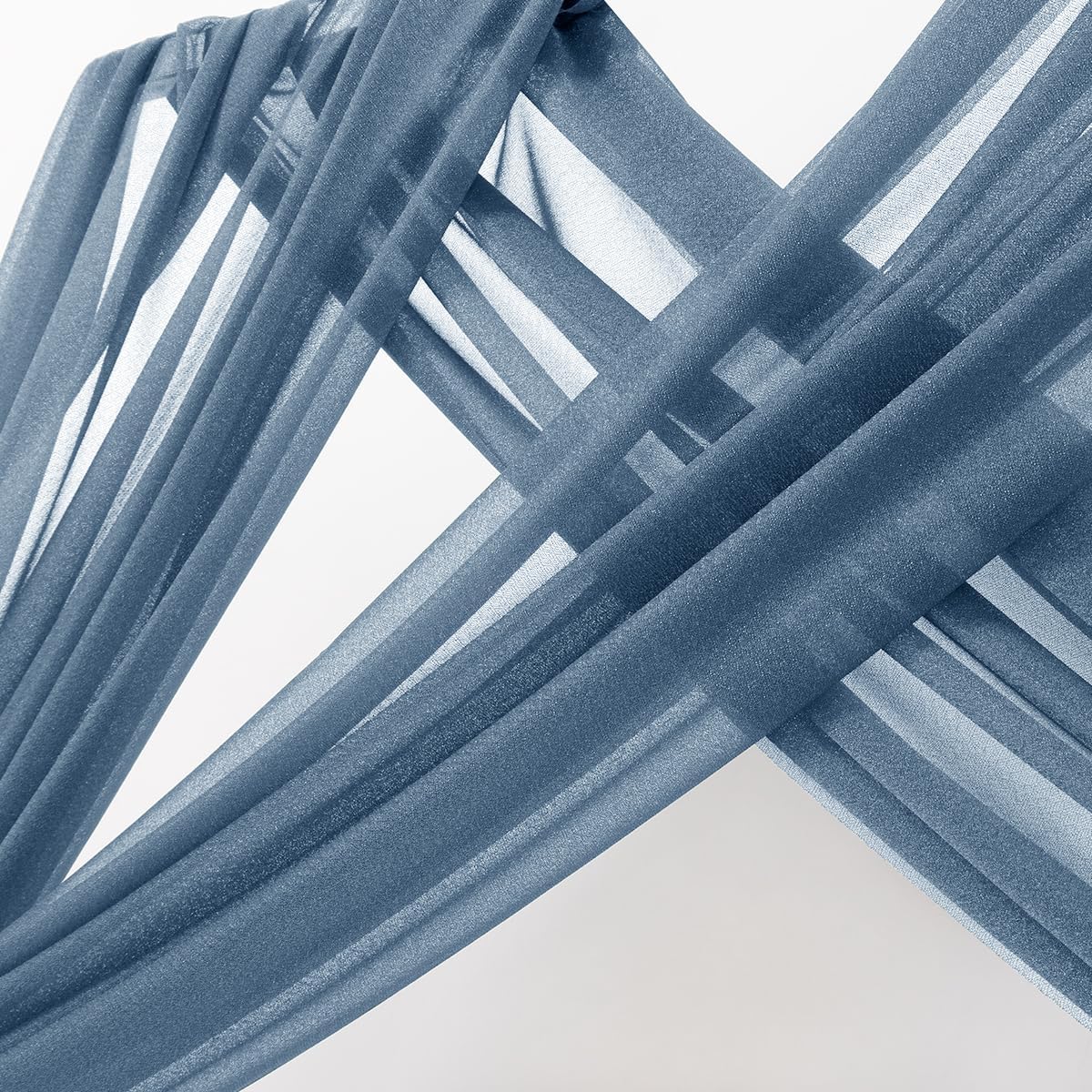 MLMC Dusty Blue Wedding Arch Draping Fabric 2 Panels 29" x 20 FT Extra Long Gauze Drapes Sheer Backdrop Curtains 6.6 Yards Outdoor Drapery Panels for Wedding Bridal Shower Party Ceiling Decoration