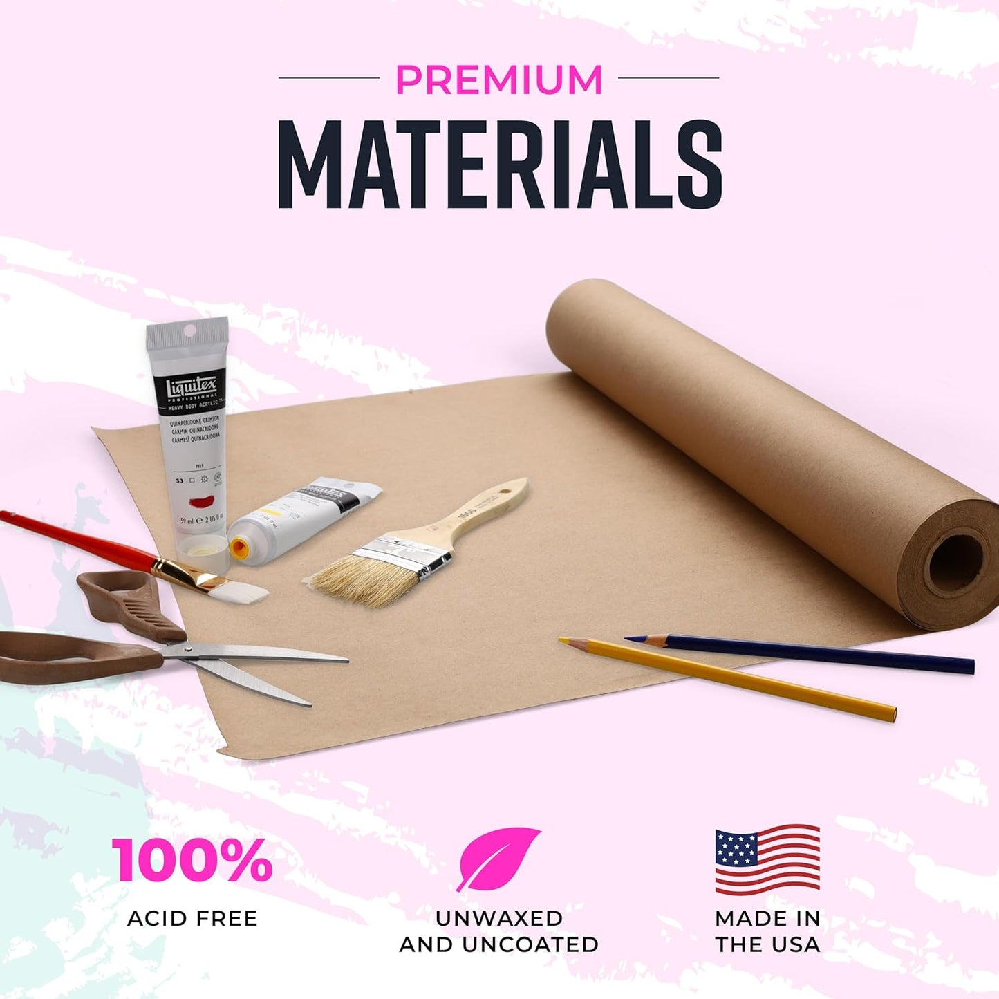 Bryco Goods 18" x 1200" Brown Kraft Packing Paper - USA Made - Versatile for Different Arts and Crafts Projects - Pin Up Your Work Or School Notes - Create Vision Board for Your Bedroom