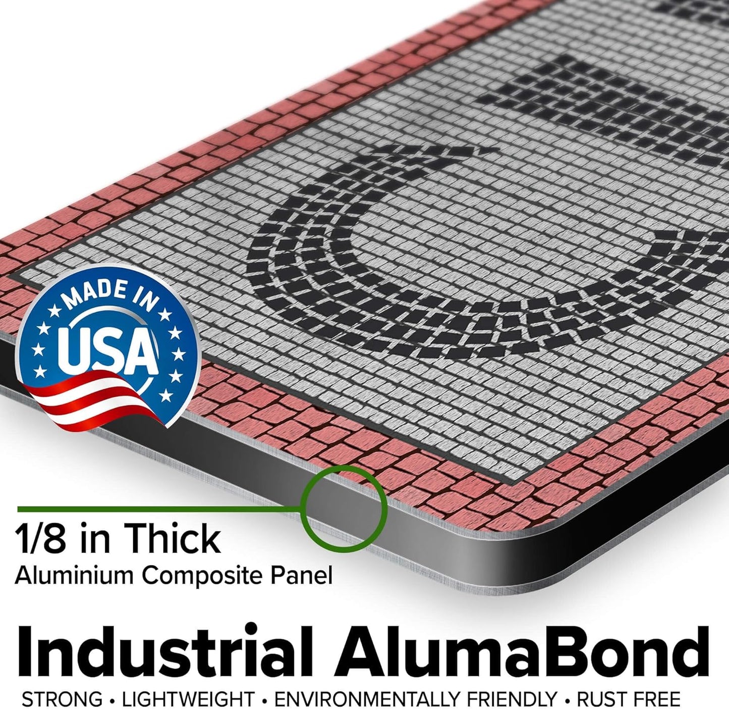 Custom Sign, Custom Street Sign, 11 Font Colors, 13 Font Styles, 4 Hole Options, 22 Sizes, 6x36 Inches, Rust Free DiBound, Fade Resistant, Made in USA by My Sign Center (Fauxsaic 2)