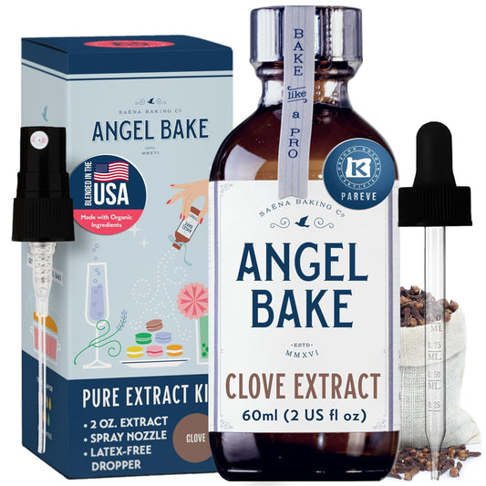 Pure Clove Extract for Baking and Mixology- Culinary Aromatics Kosher, Keto Friendly, Vegan & Gluten-Free for Cooking, Desserts, Beverages & Recipes (2 Oz Extract with Latex-Free Dropper & Spritzer)