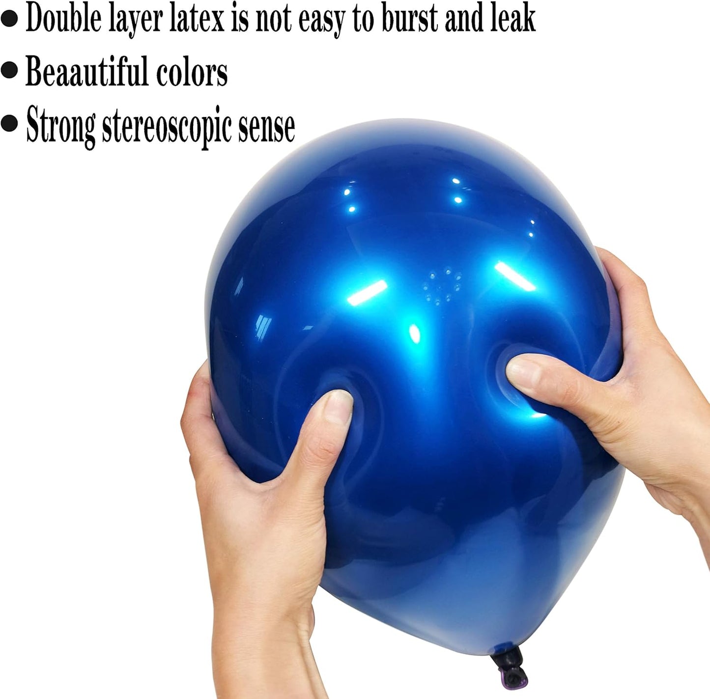 Metallic blue balloons 50 pcs 12 inches Royal blue balloons double layer blue balloons are more durable suitable for wedding, birthday party balloon decorations