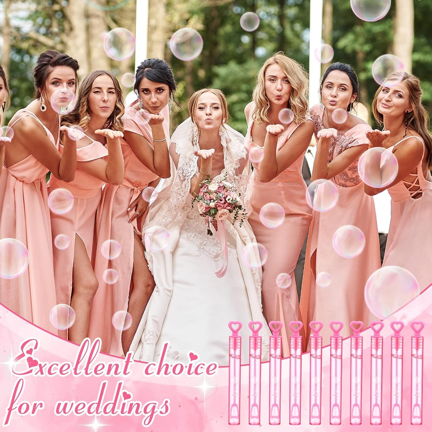 150 Pcs Bubble Wands Bulk for Wedding Party Mini Heart Wand with Bubble Solution for Wedding Bridal Showers Valentine Anniversary Graduation Birthday Supplies (Pink,Single Heart)