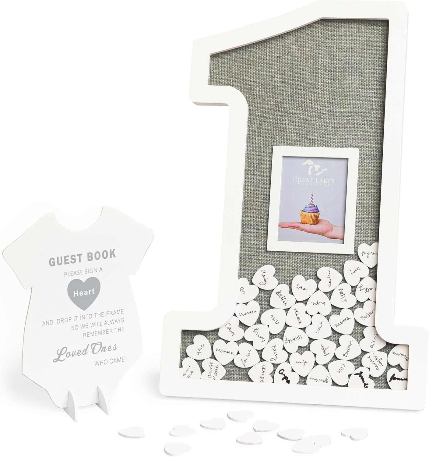 GLM Adorable First Birthday Decorations - Guest Book Alternative for a 1st Birthday Celebration, 1st Birthday Boy or Baby Girl 1st Birthday Decorations