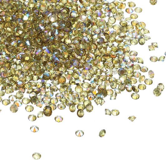 PATIKIL 14000Pcs Wedding Table Scatter Confetti Crystals 3mm Acrylic Diamonds Vase Fillers Gems for Table Centerpiece Decorations Bridal Shower Party, Olive Green AB