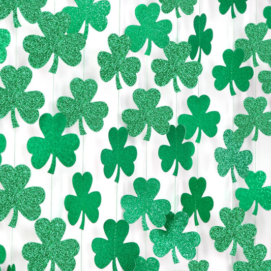 St-Saint Patricks-Day Decorations Shamrock Green-Garland - 35ft St. Patrick's Day Decorations Hanging Decoration Streamers Banner, Baby Birthday Irish Party Decor Accessories Panduola