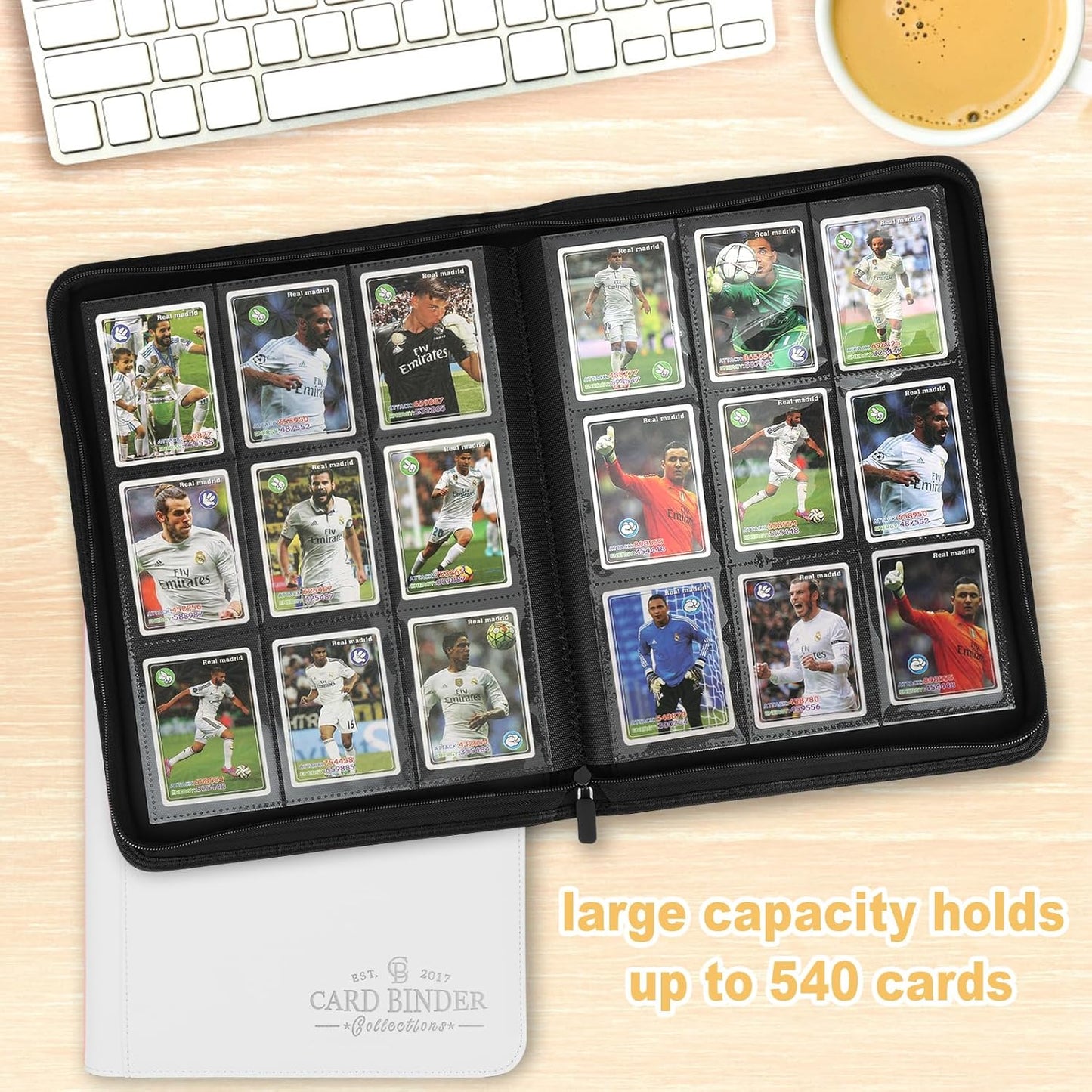 Trading Card Binder, Card Collection Binder Album Folder with 540 Side Loading Pockets, 9 Pocket Trading Card Album Folder for TGC,MTG, Baseball Cards, Yugioh