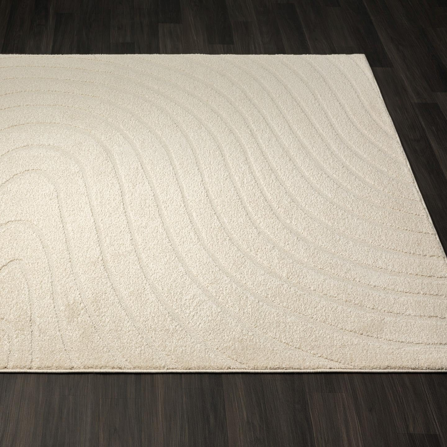 LUXE WEAVERS Modern Geometric Wave Cream 8x10 Area Rug