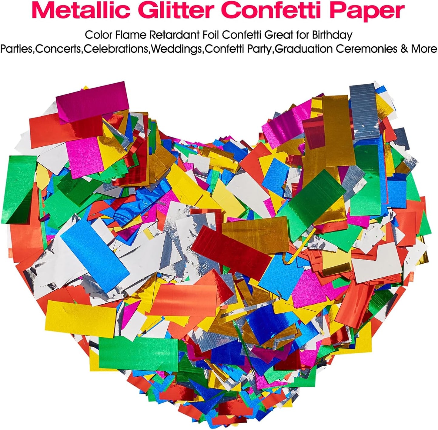 Metallic Glitter Confetti Paper - Flame Retardant Foil Confetti for Parties, Concerts, Weddings & More (1.1)